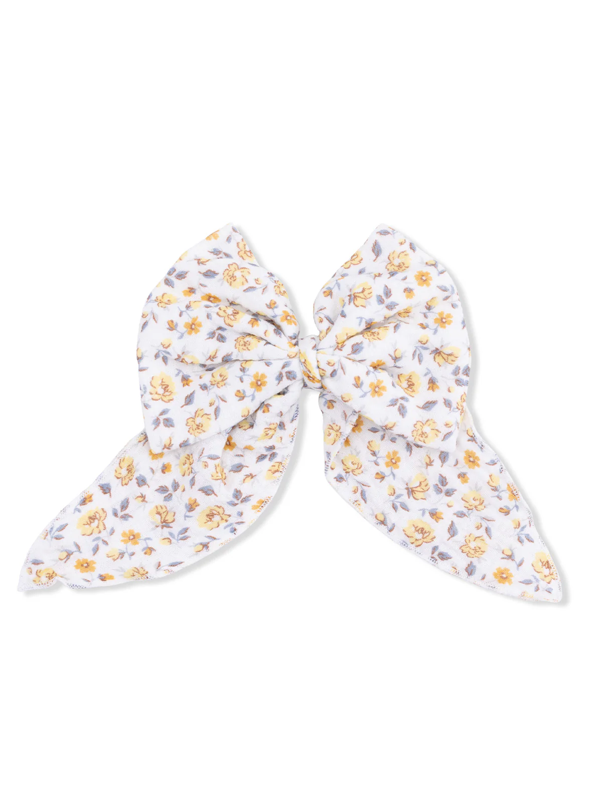 Large Bow Hair Clip, Yellow Country Roses