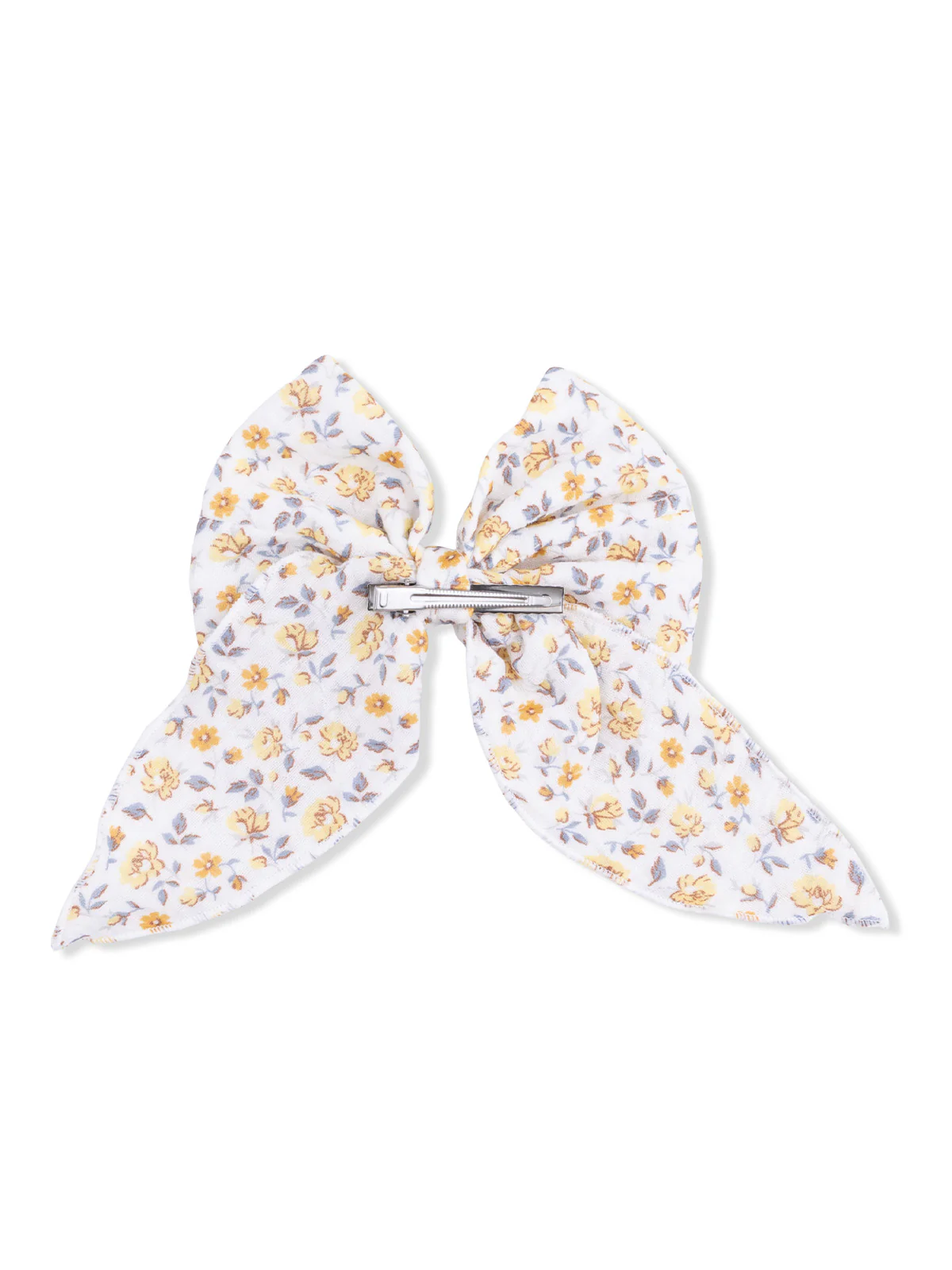 Large Bow Hair Clip, Yellow Country Roses - Image 2