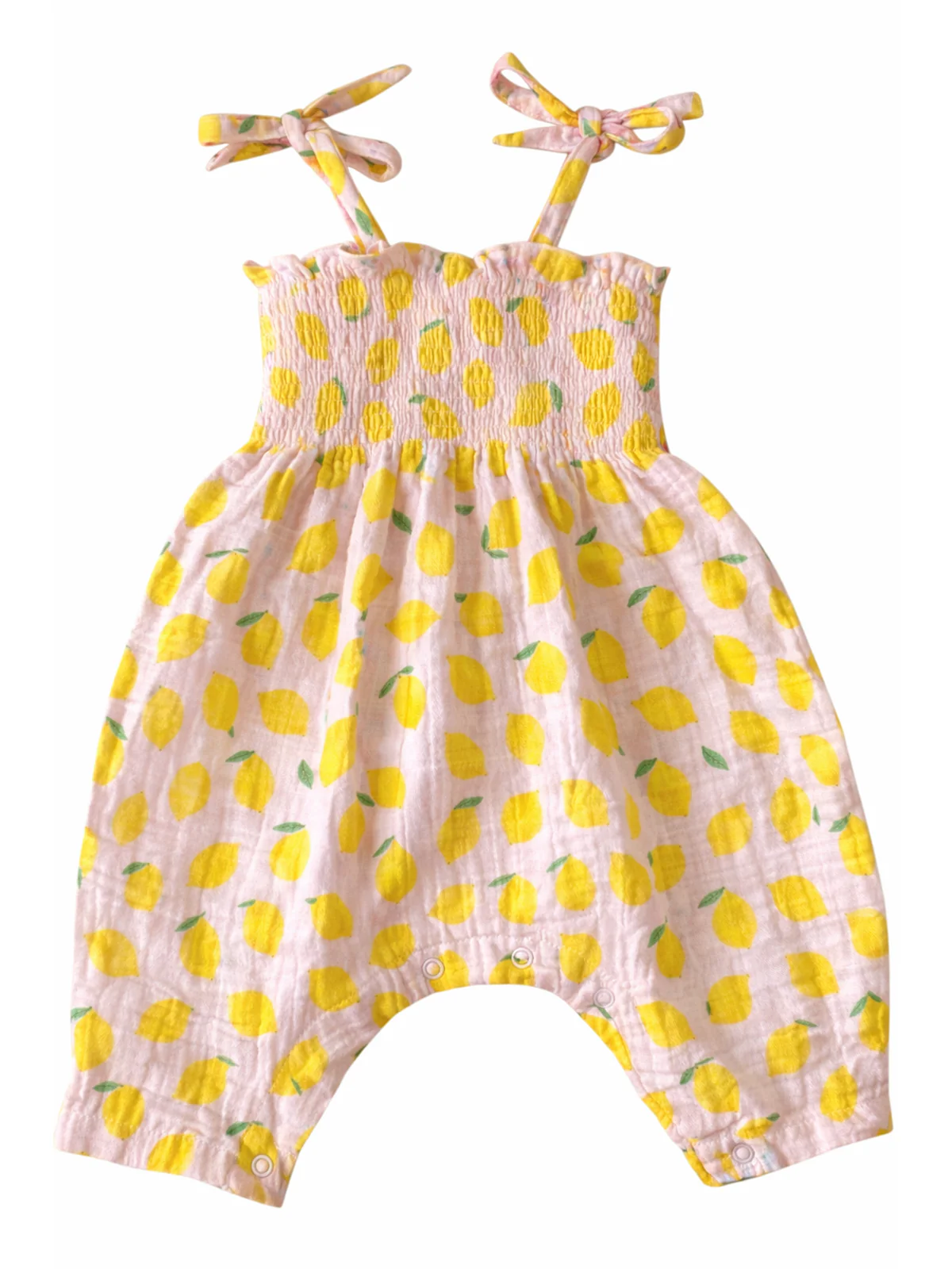 Lemon Sorbet / Muslin Smocked Jumpsuit - Image 2