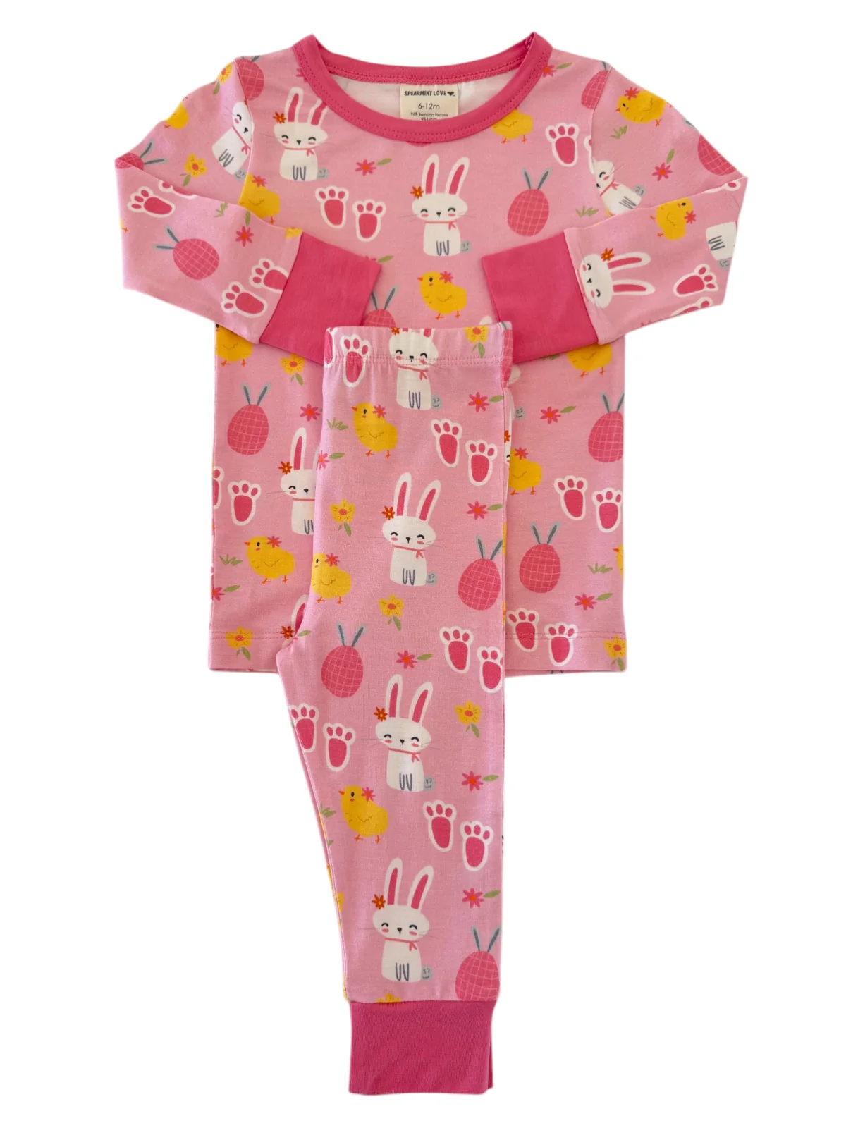 Long Sleeve 2-Piece Set, Pink Easter Bunny - Image 2