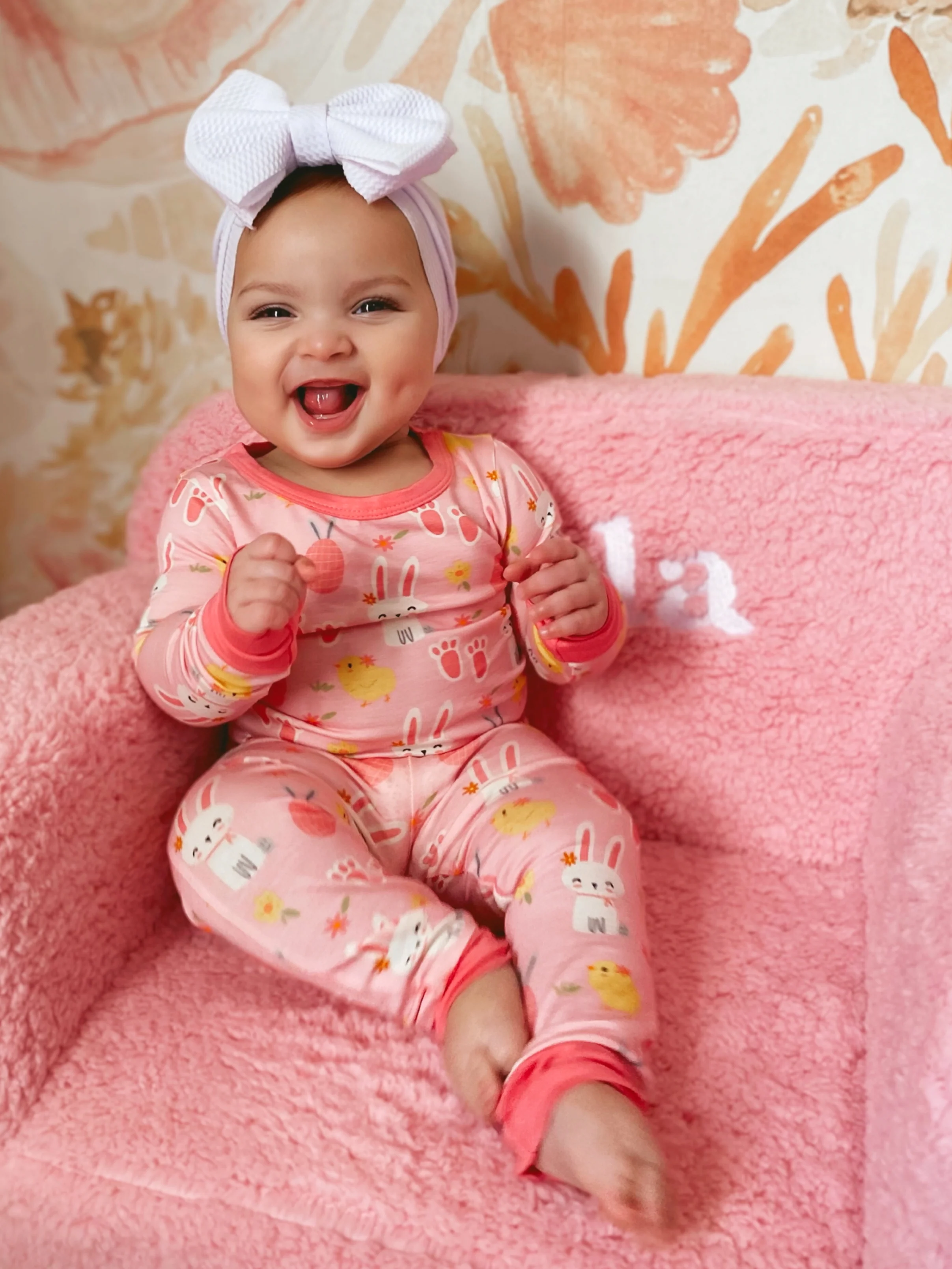 Long Sleeve 2-Piece Set, Pink Easter Bunny - Image 4