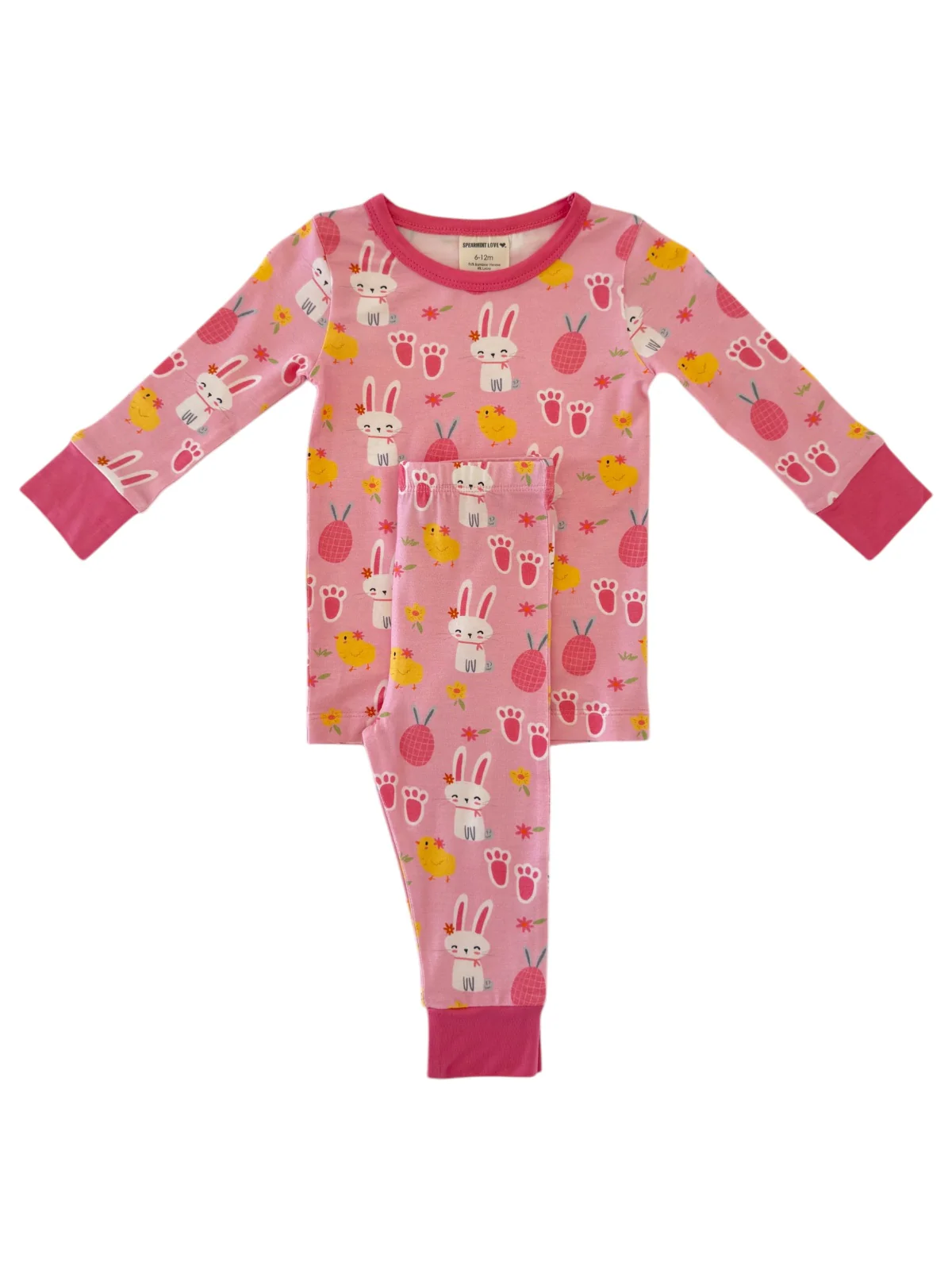 Long Sleeve 2-Piece Set, Pink Easter Bunny - Image 5