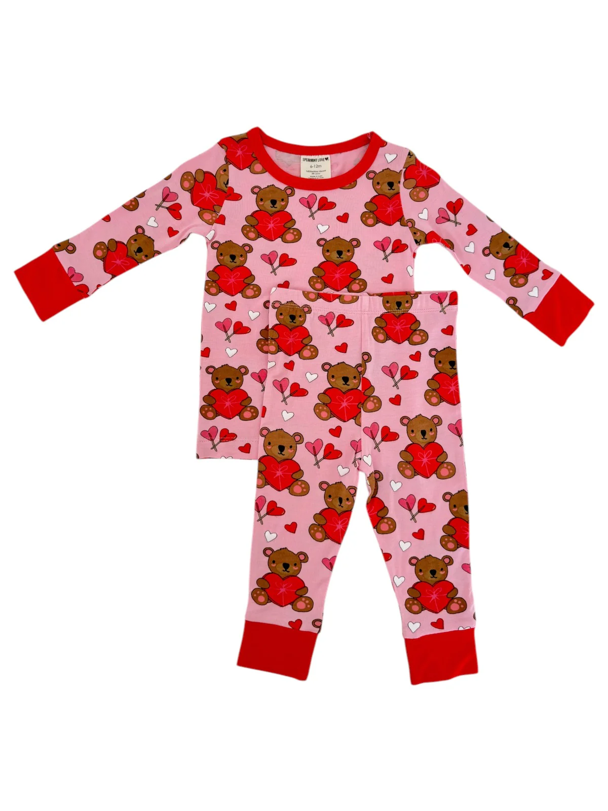 Long Sleeve 2-Piece Set, Valentine Bear Pink - Image 3