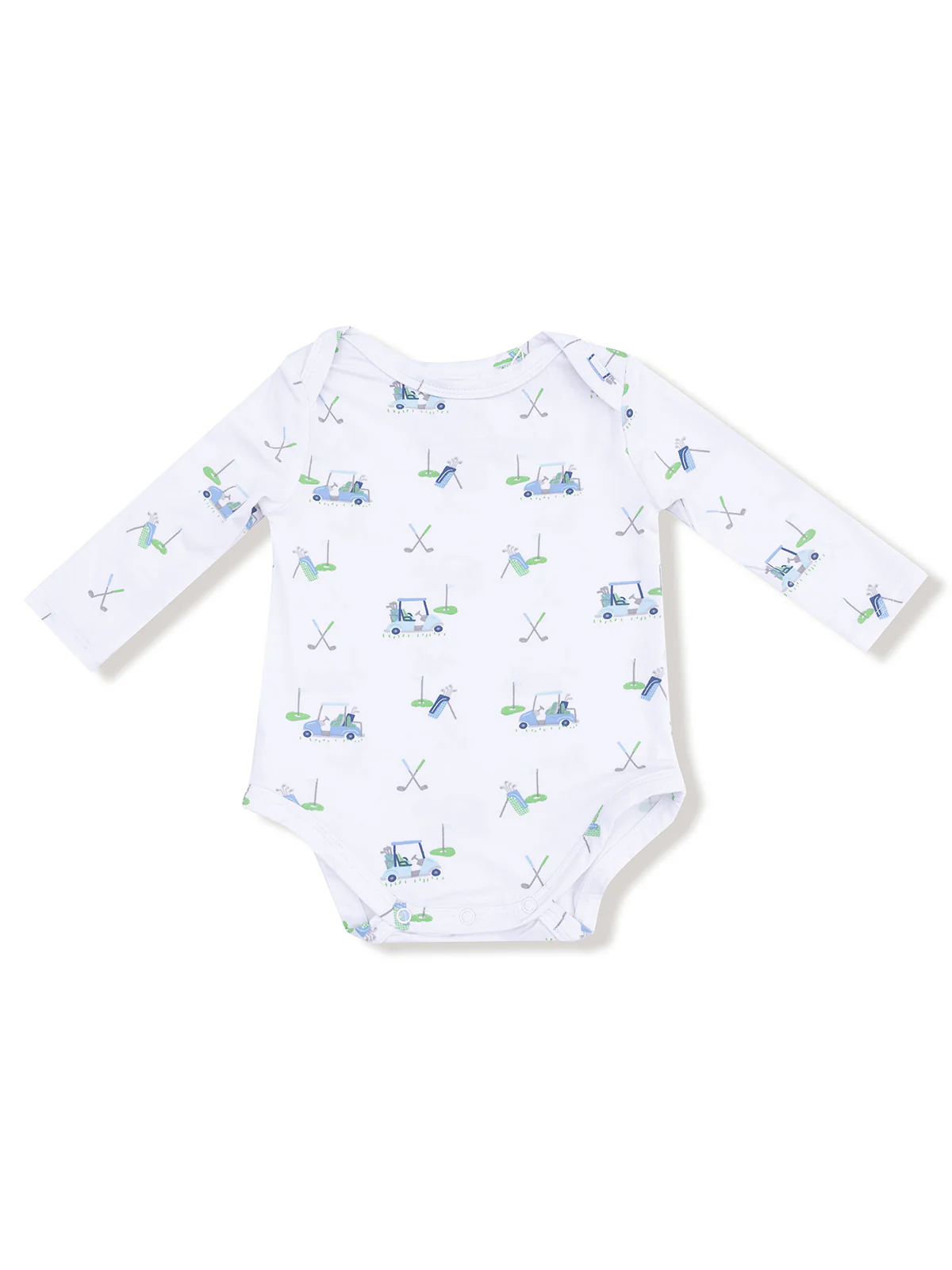 Long Sleeve Bodysuit, Baby Golf Carts Blue
