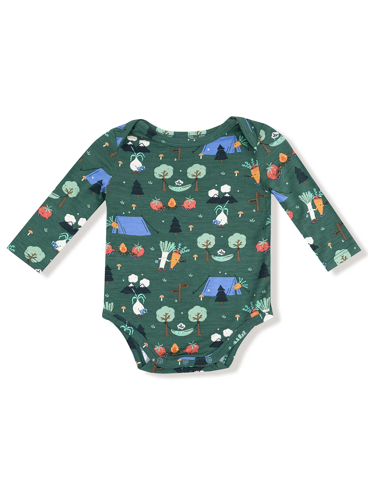 Long Sleeve Bodysuit, Camping Veggies
