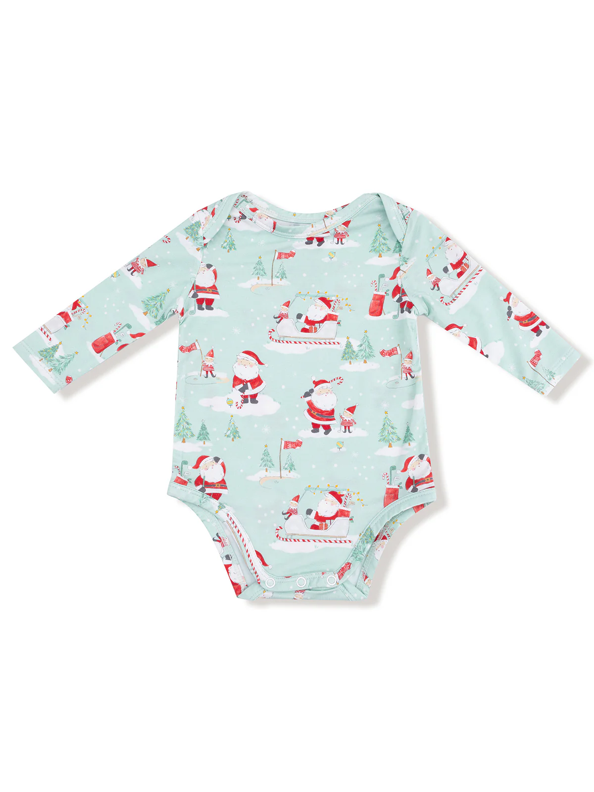Long Sleeve Bodysuit, Golfing Santa and Elves
