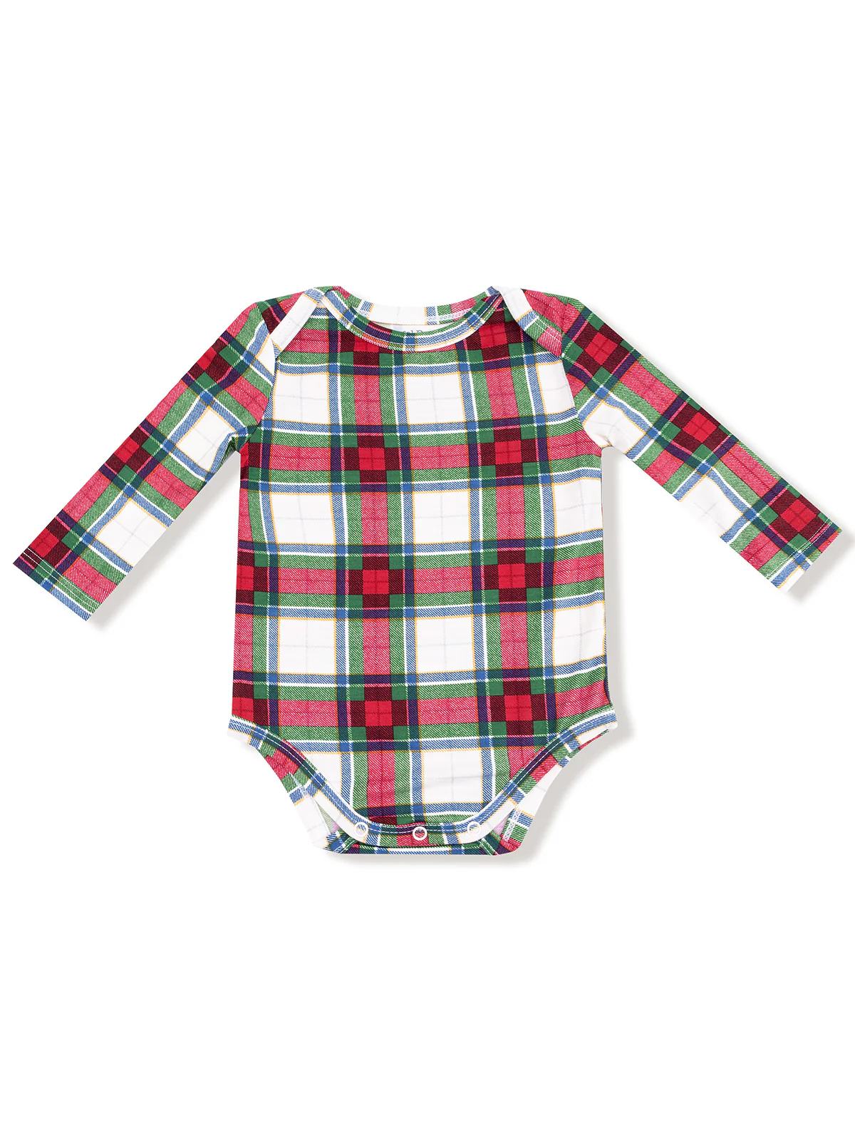 Long Sleeve Bodysuit, Holiday Plaid