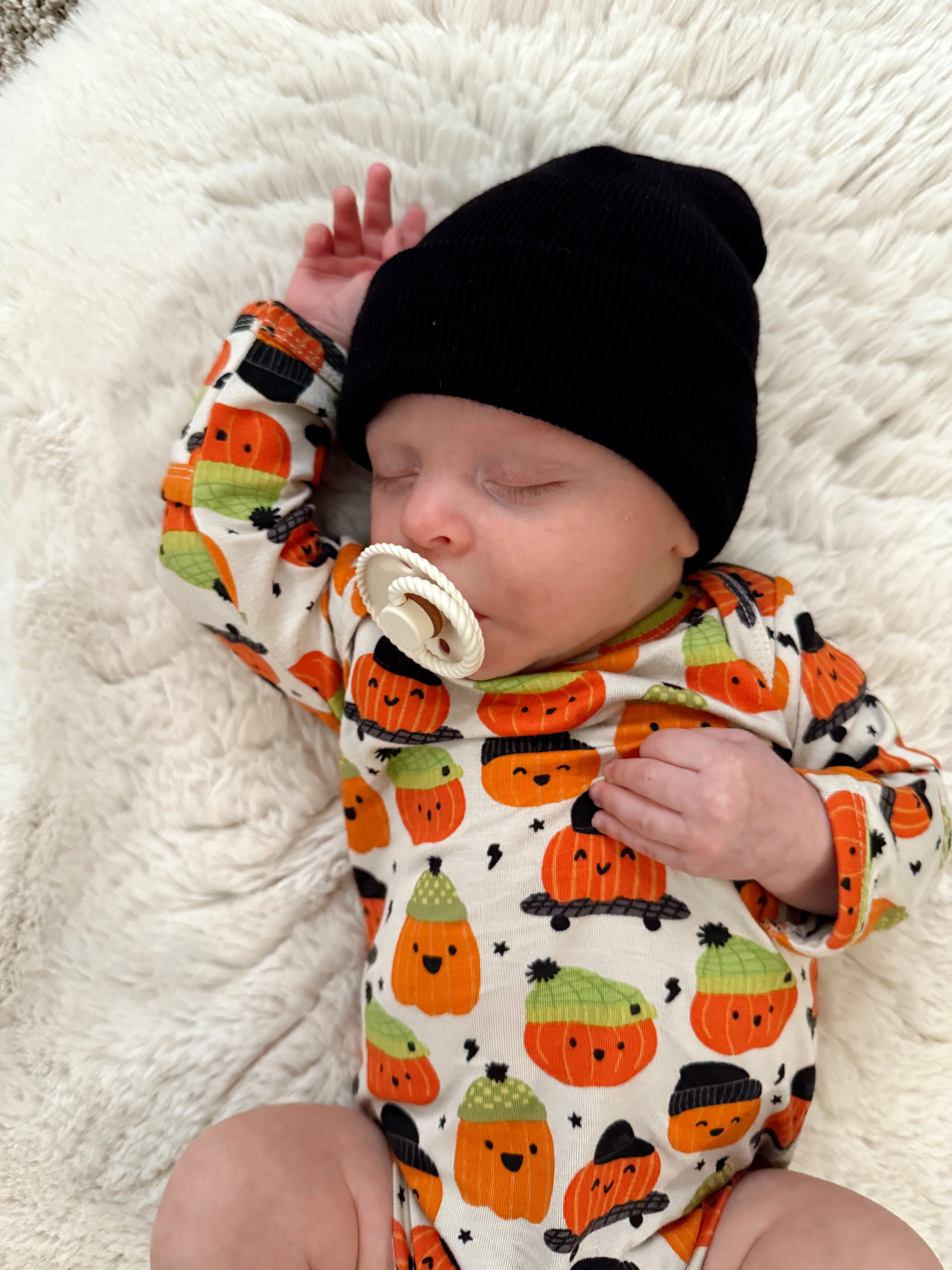 Long Sleeve Bodysuit, Pumpkin Buds - Image 4
