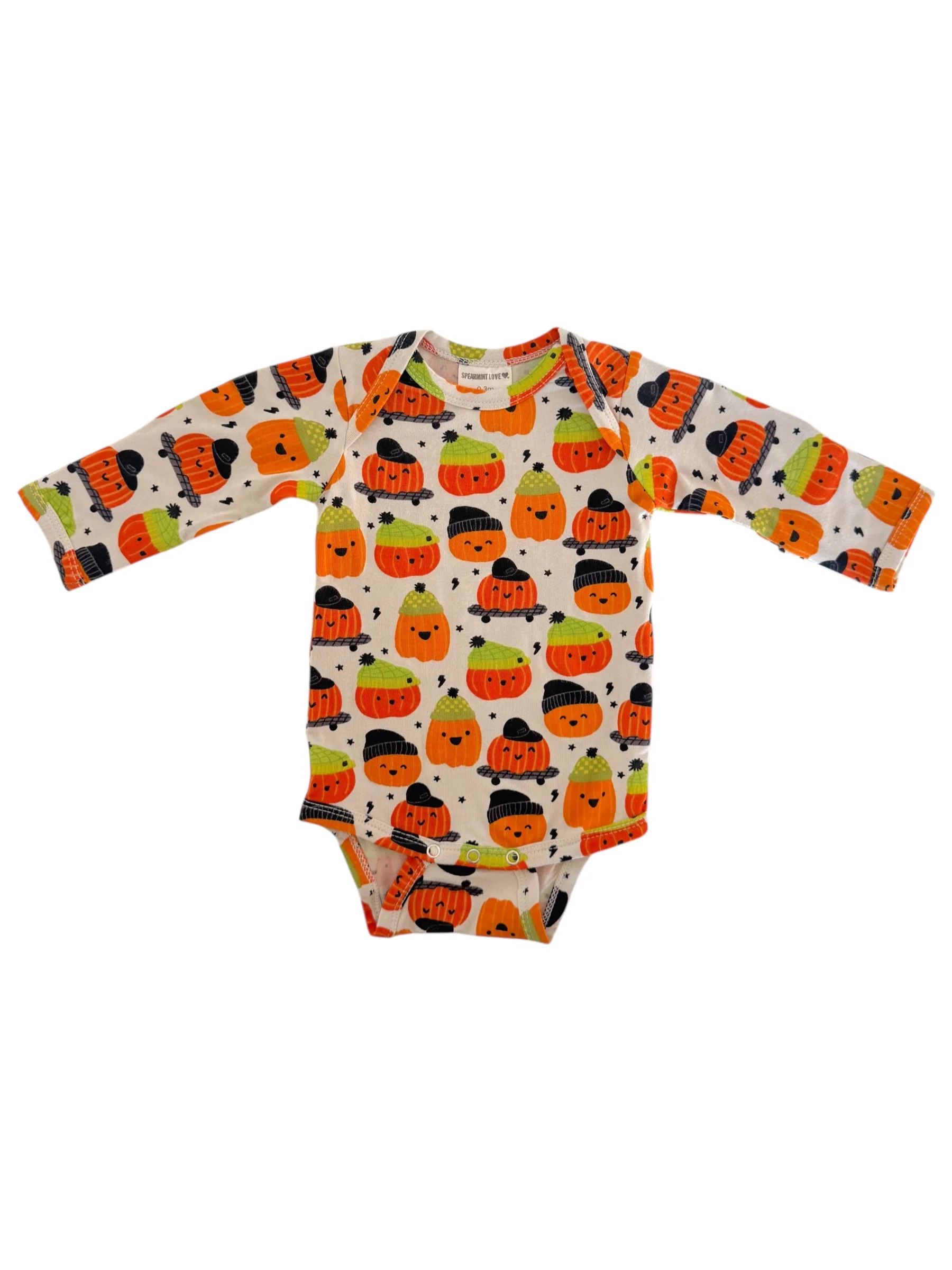 Long Sleeve Bodysuit, Pumpkin Buds - Image 5