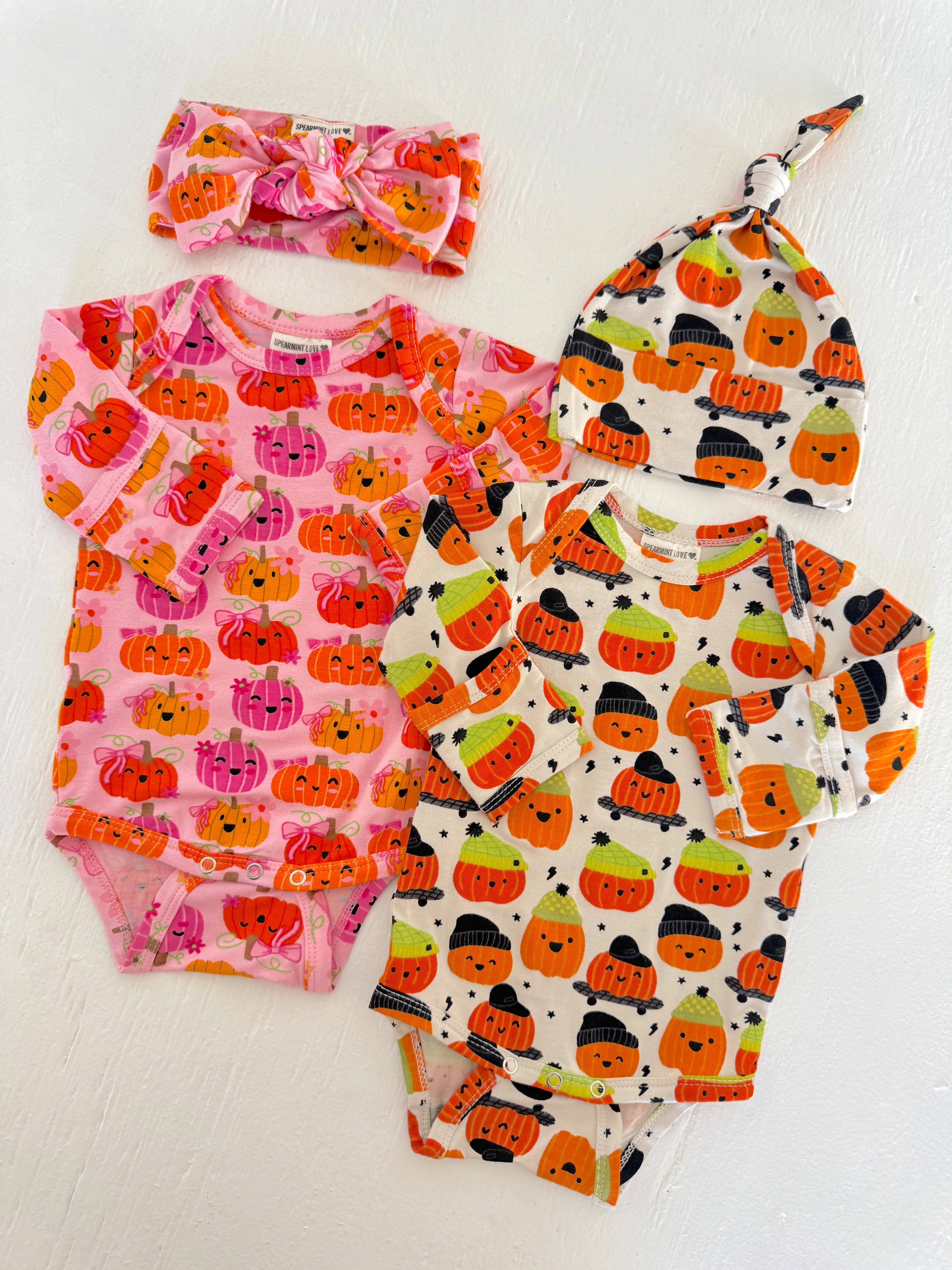 Long Sleeve Bodysuit, Pumpkin Buds - Image 6