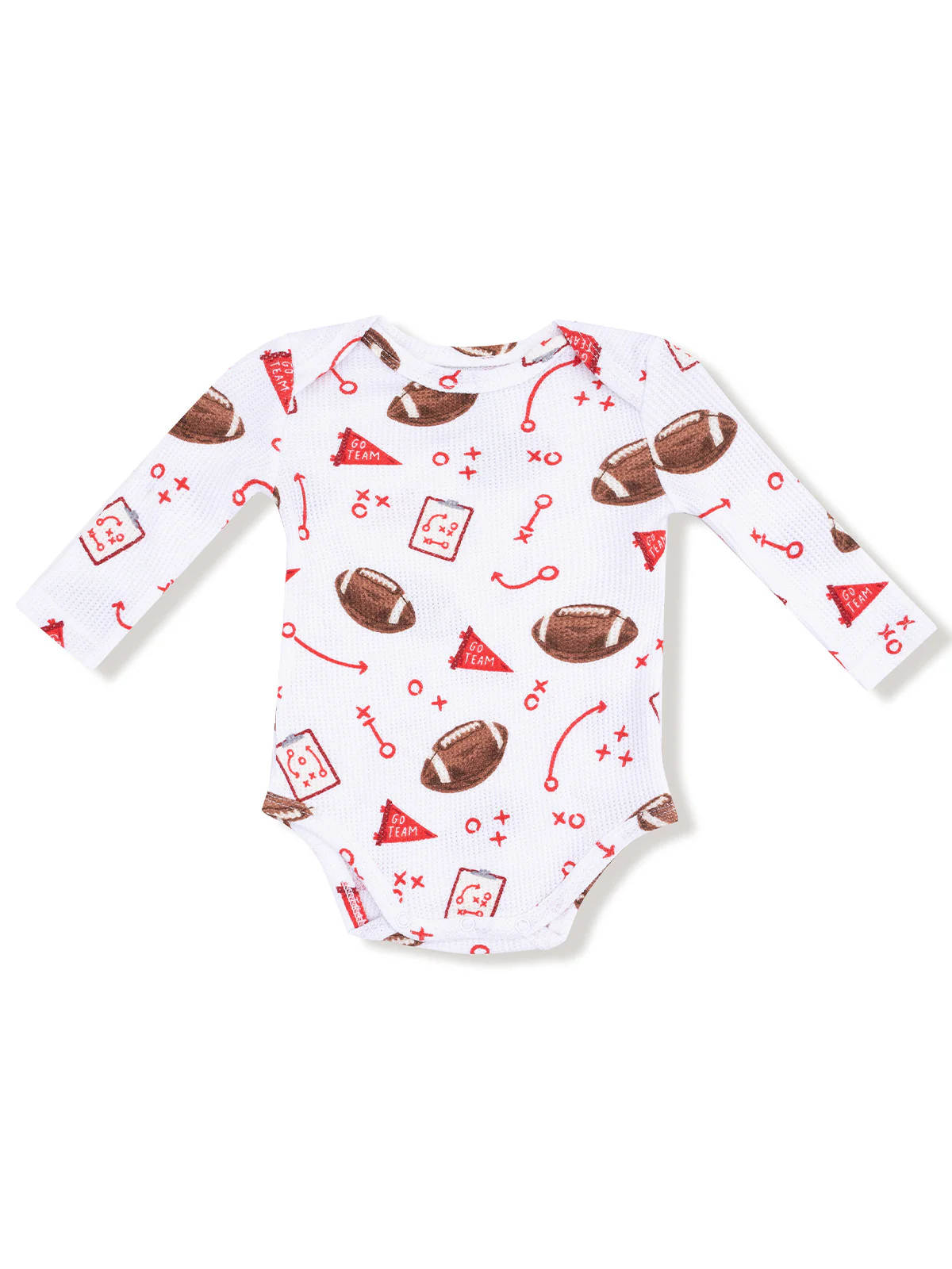 Long Sleeve Bodysuit, Touchdown Time Red