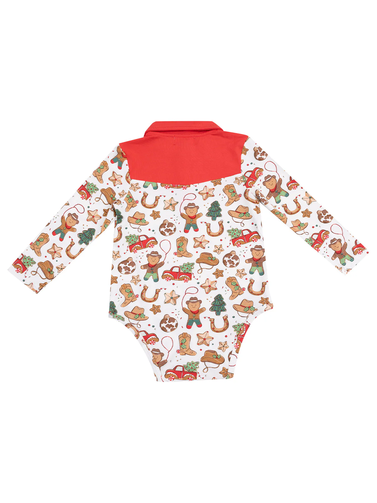 Long Sleeve Cowboy Bodysuit, Cowboy Christmas - Image 2