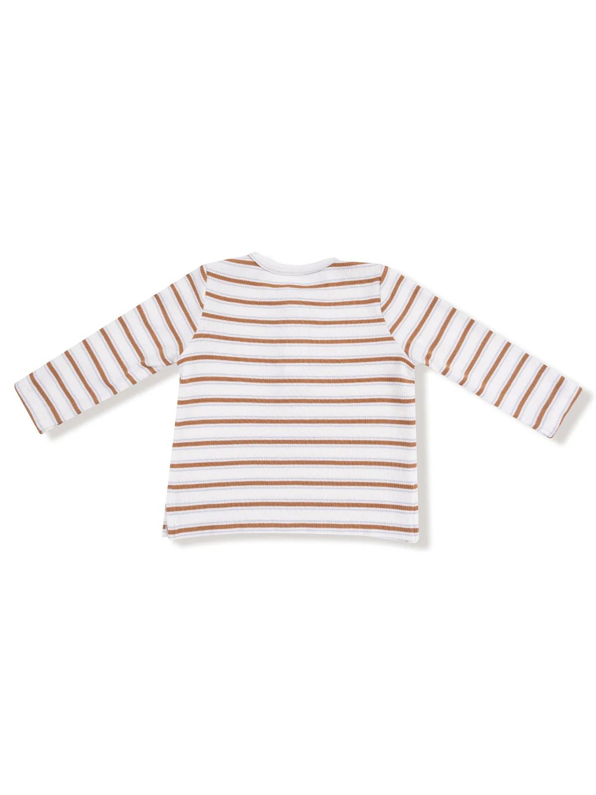 Long Sleeve Henley, Vintage Stripe Brown - Image 2