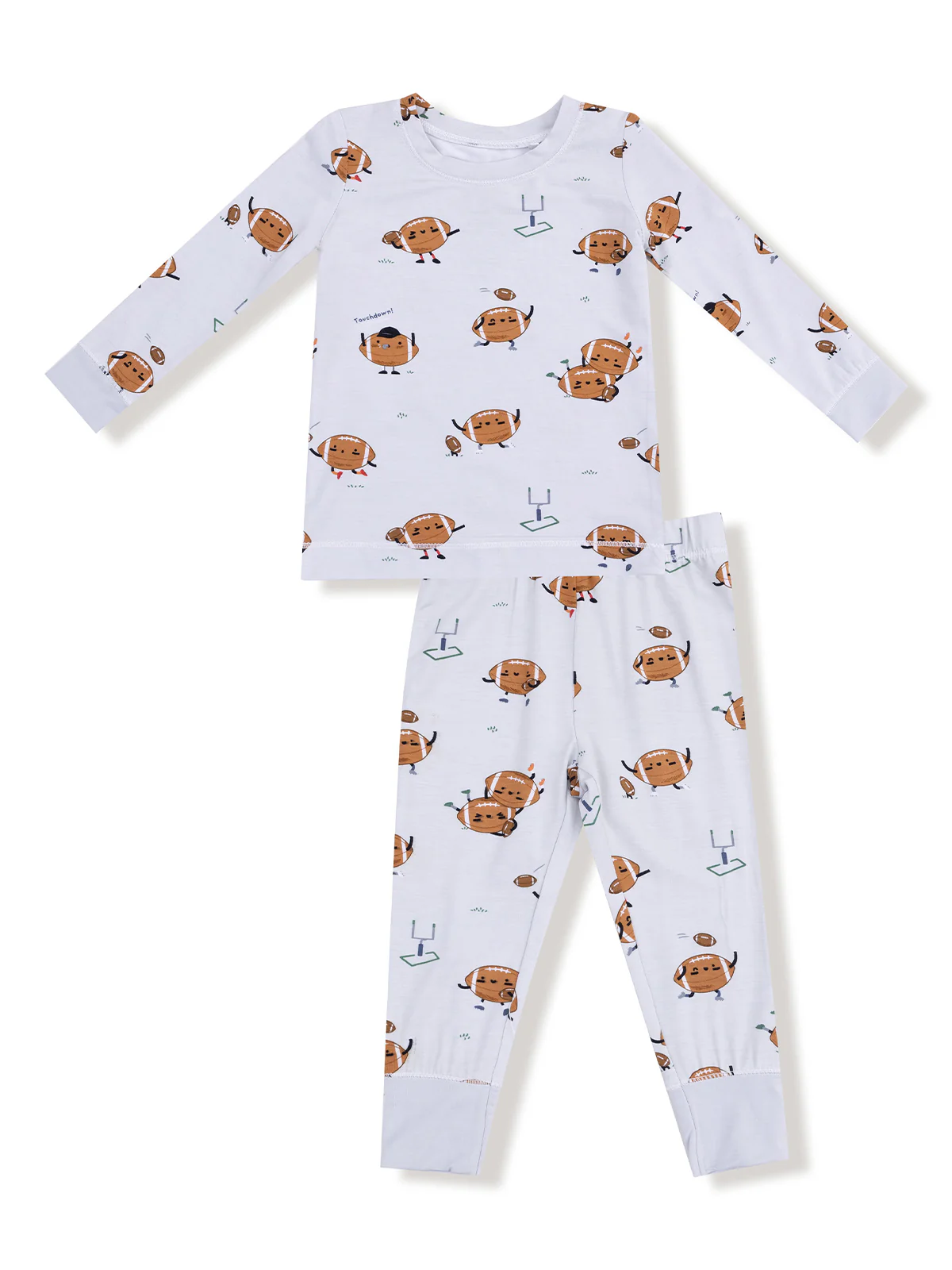 Long Sleeve Loungewear Set, Footballs Playing Football