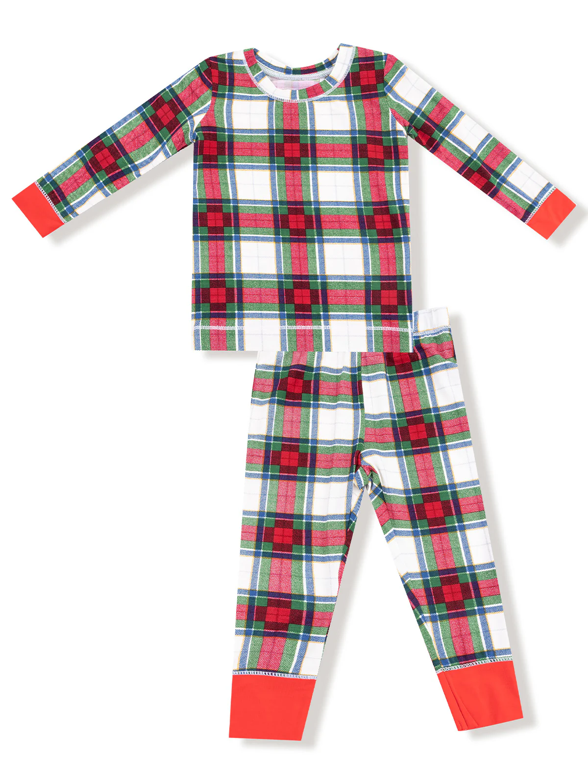 Long Sleeve Loungewear Set, Holiday Plaid