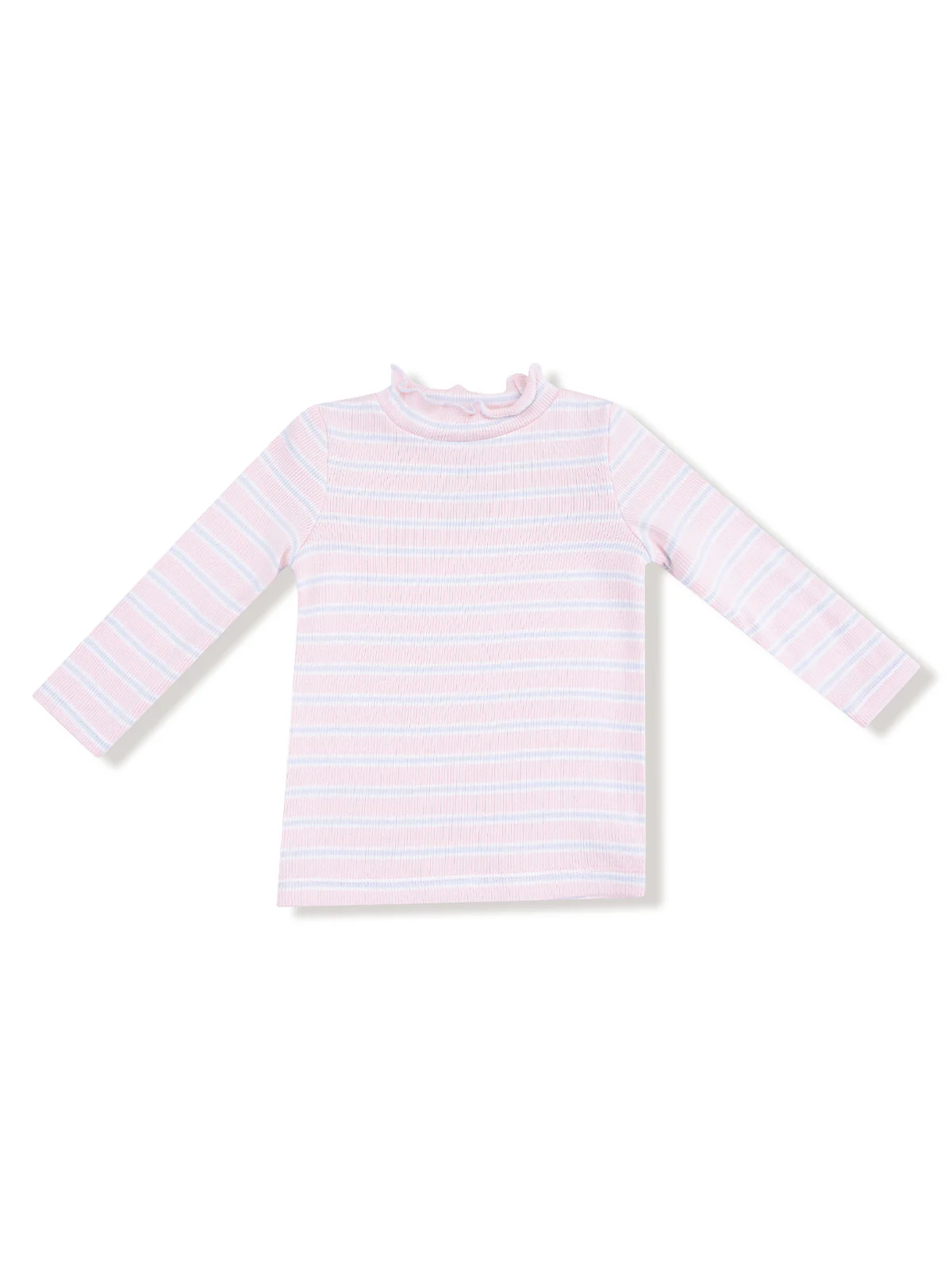 Long Sleeve Mock Turtleneck, Pink Multi Stripe