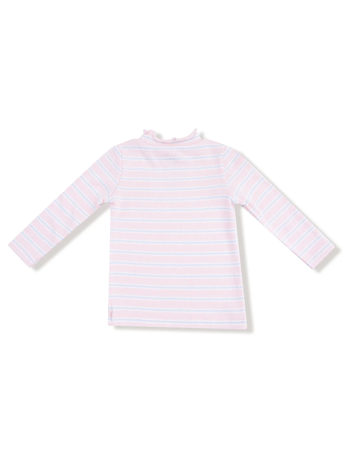 Long Sleeve Mock Turtleneck, Pink Multi Stripe - Image 2