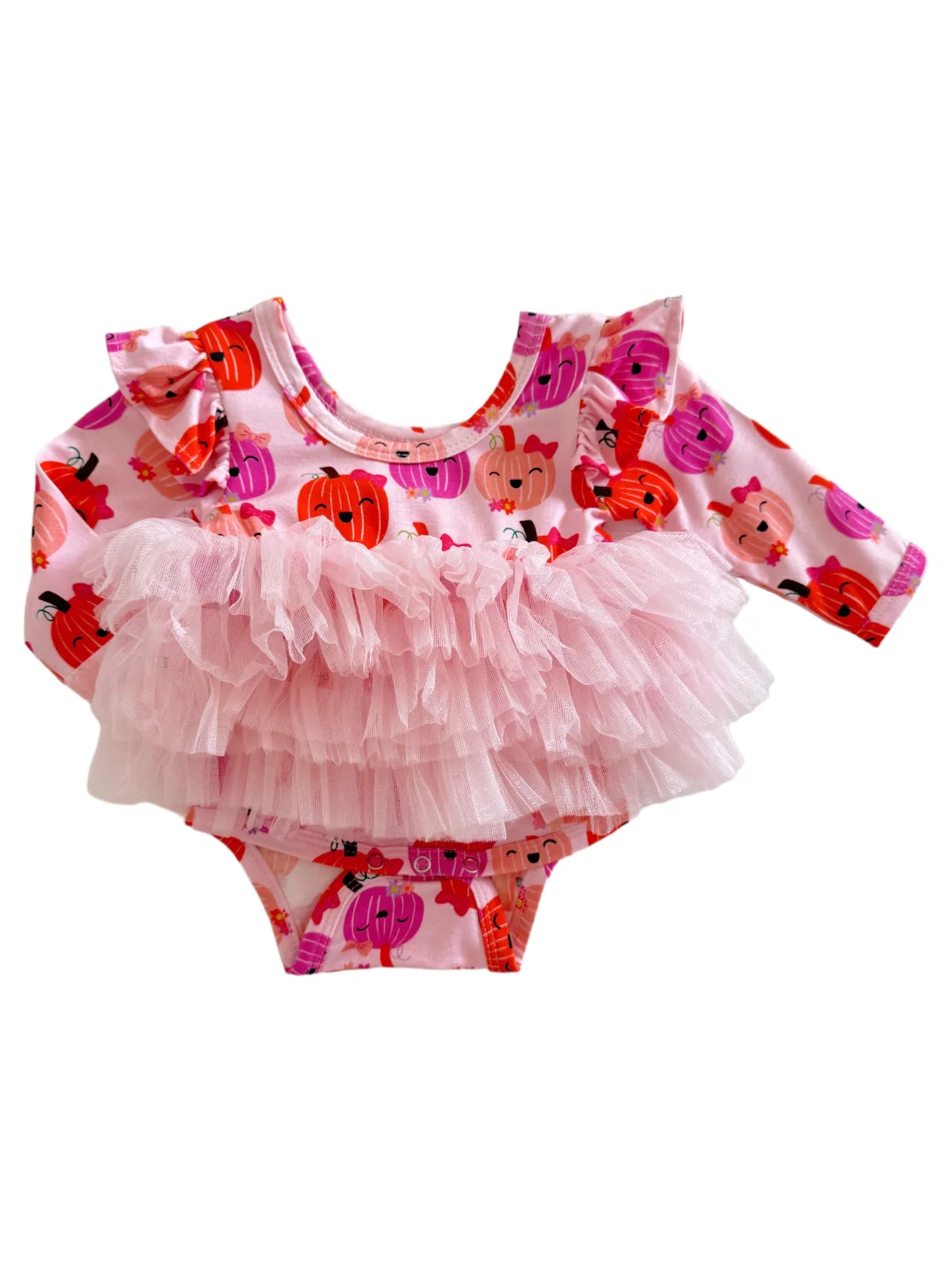 Long Sleeve Tutu Bodysuit, Miss Pumpkin - Image 2