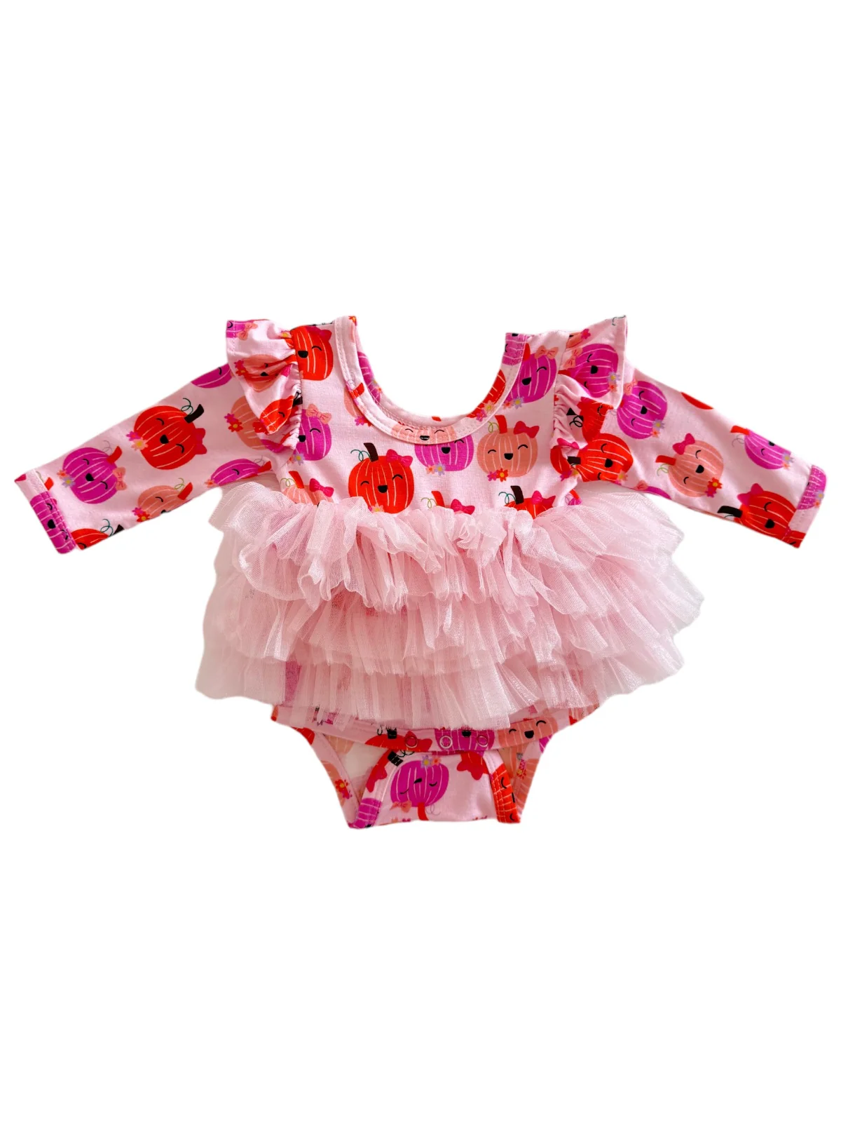 Long Sleeve Tutu Bodysuit, Miss Pumpkin - Image 4