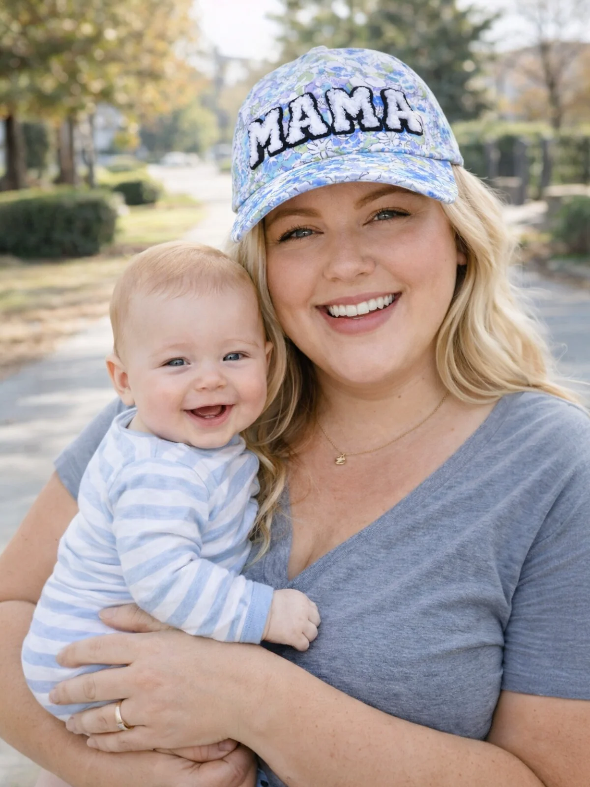 MAMA Adult Baseball Hat, Iris Floral