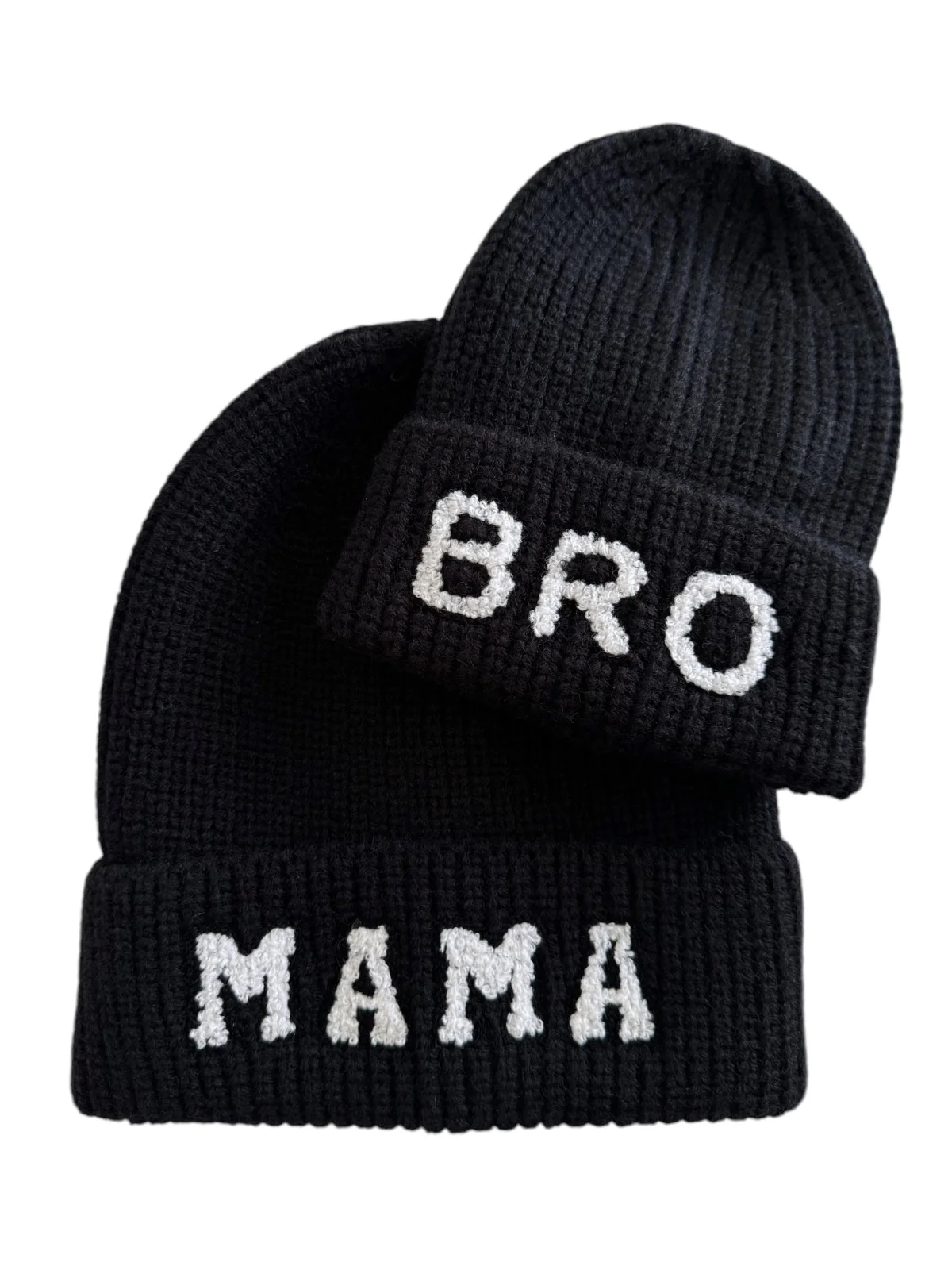 Mama Knit Hat, Obsidian (White Letters) - Image 2