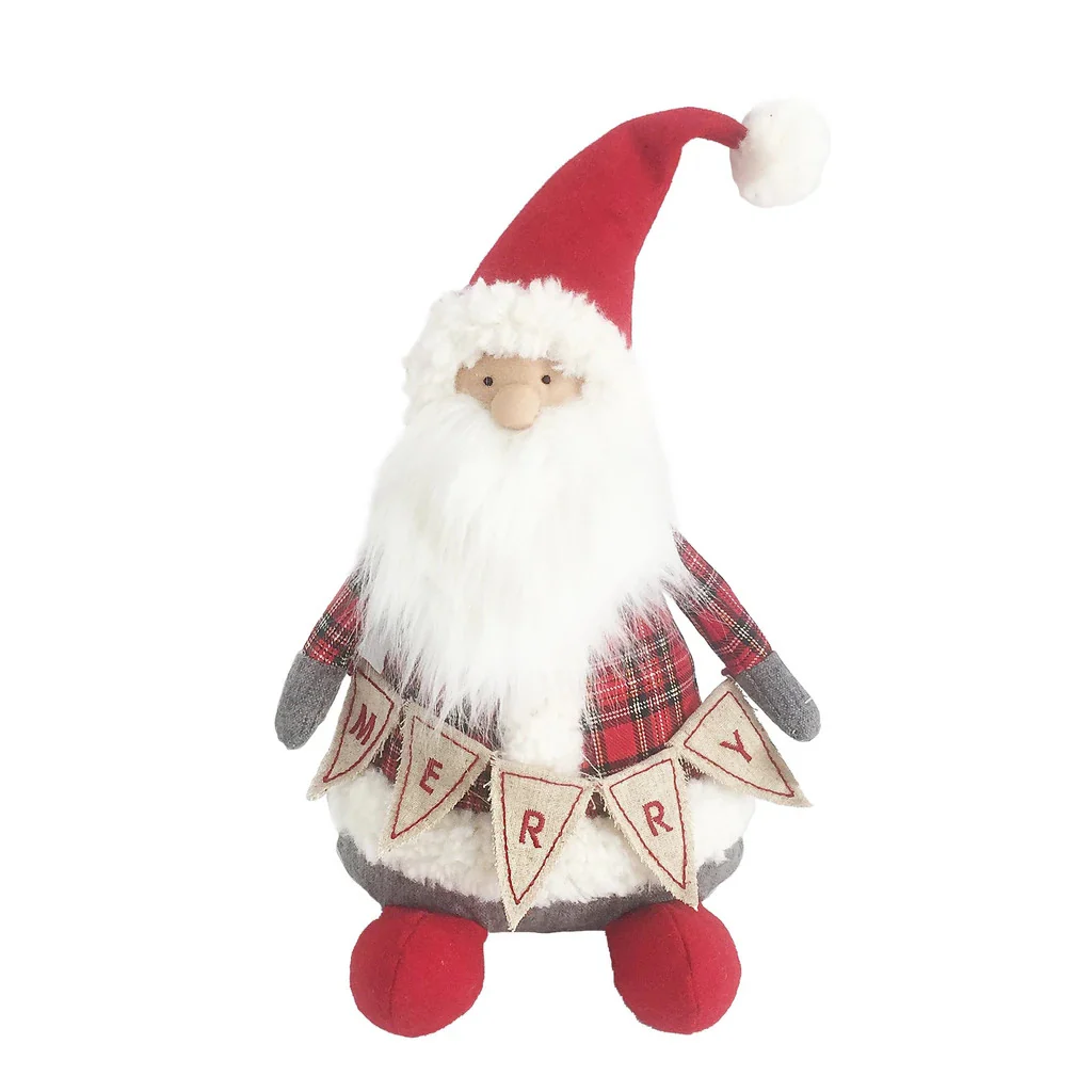 Merry Tartan Santa Shelf Sitter