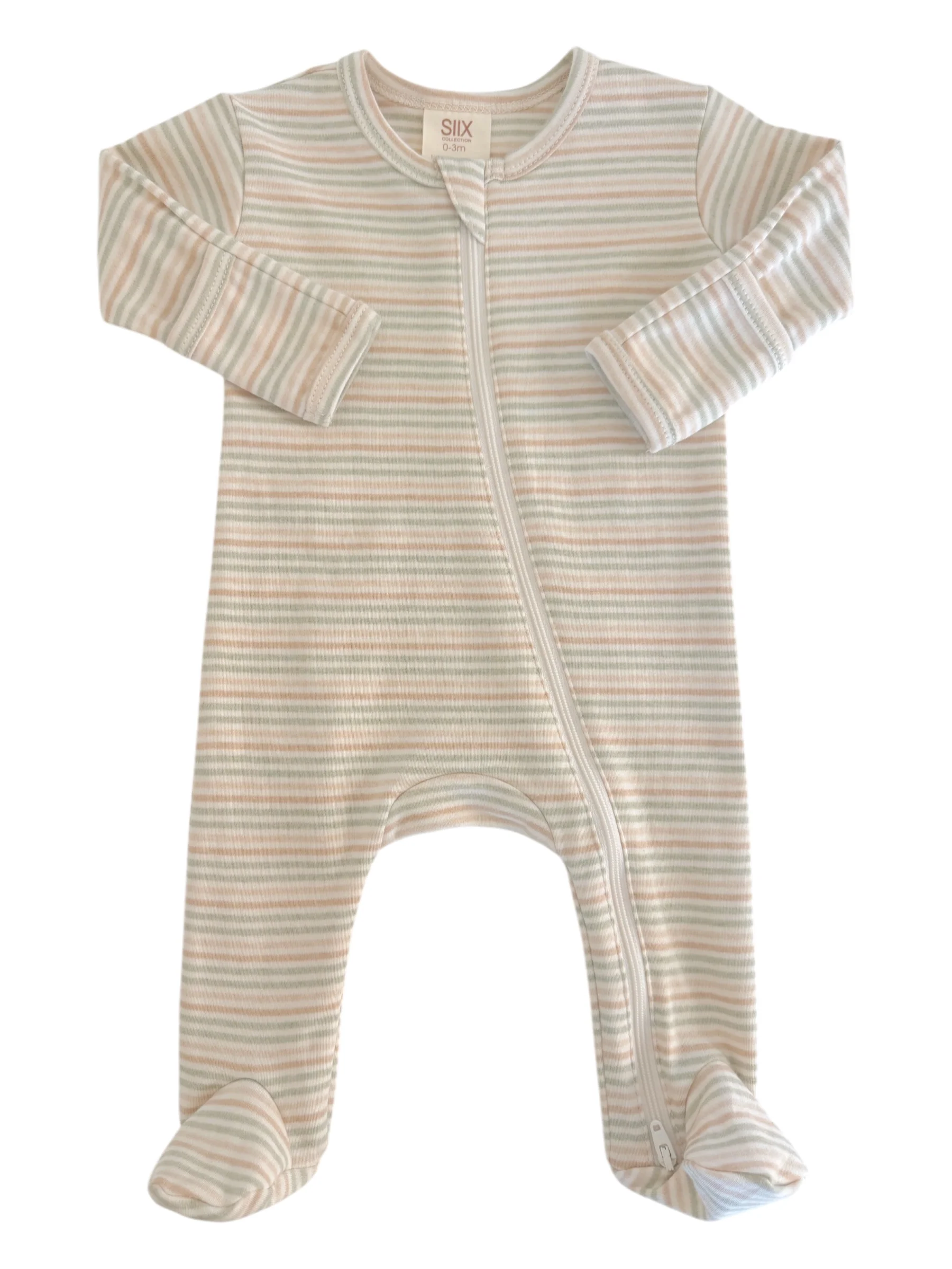 Multi Stripe / Organic 2-Way Zip Footie - Image 2