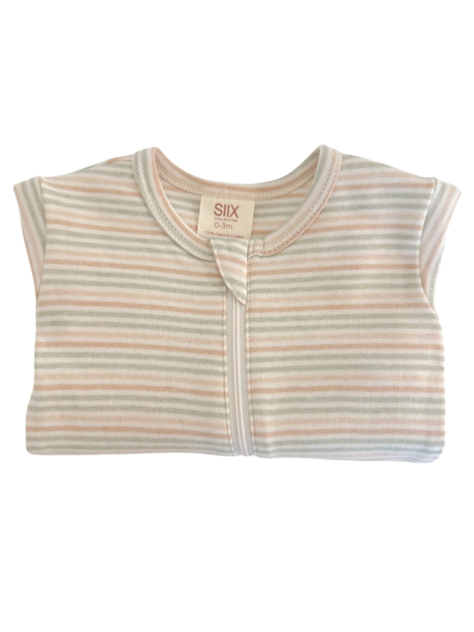 Multi Stripe / Organic 2-Way Zip Footie - Image 4