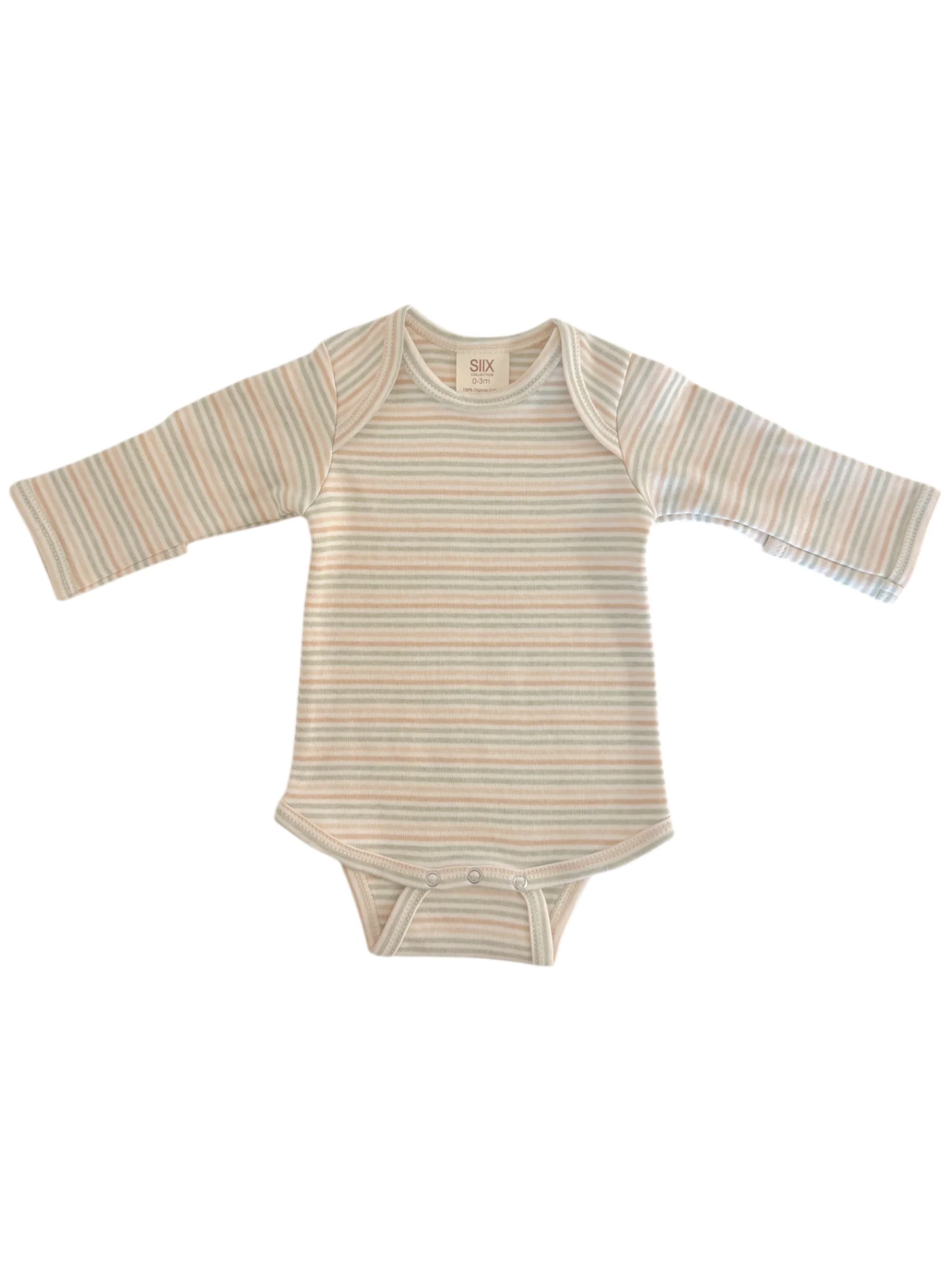 Multi Stripe / Organic Long Sleeve Bodysuit - Image 3
