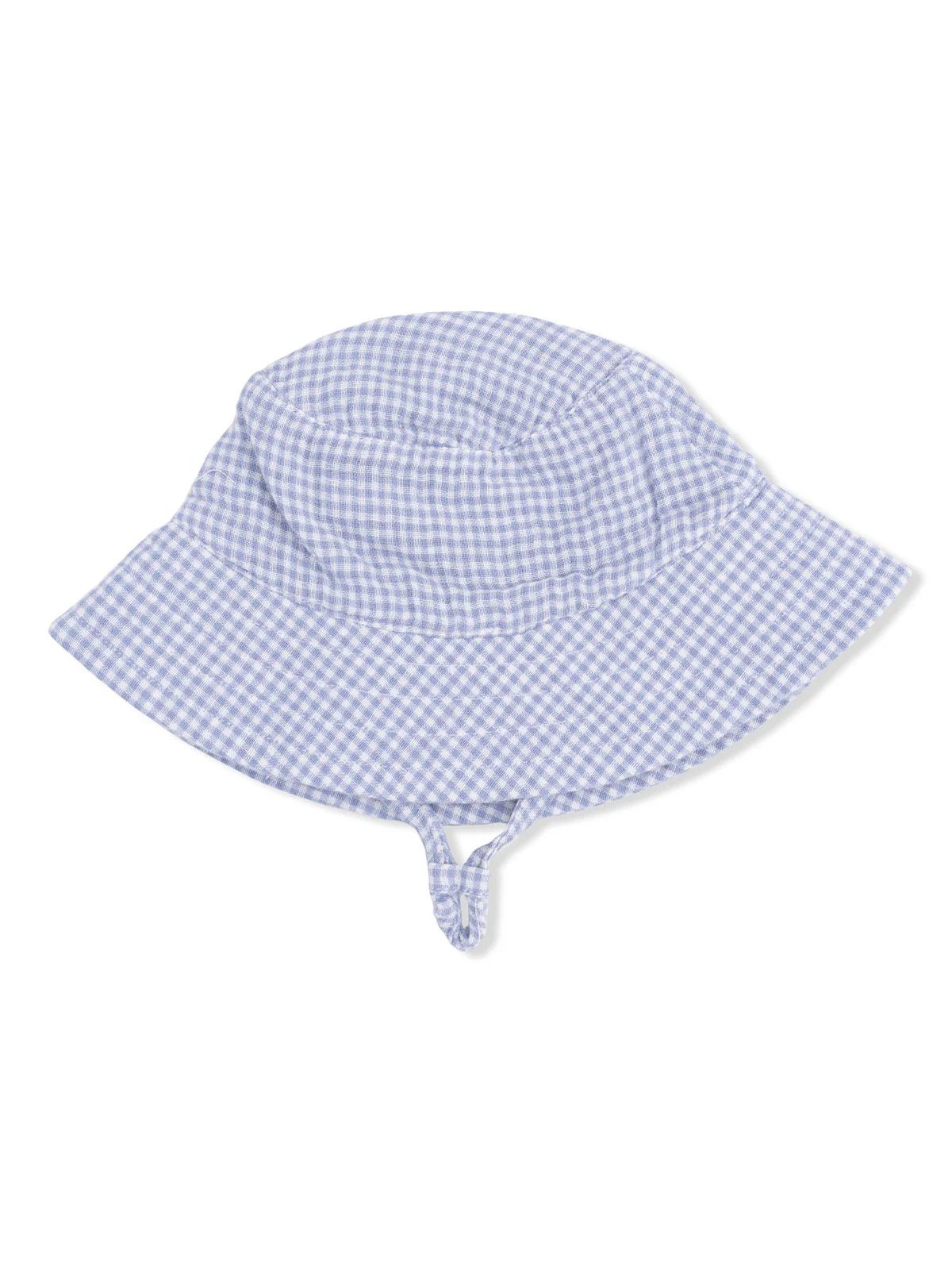 Muslin Bucket Hat, Micro Gingham Blue