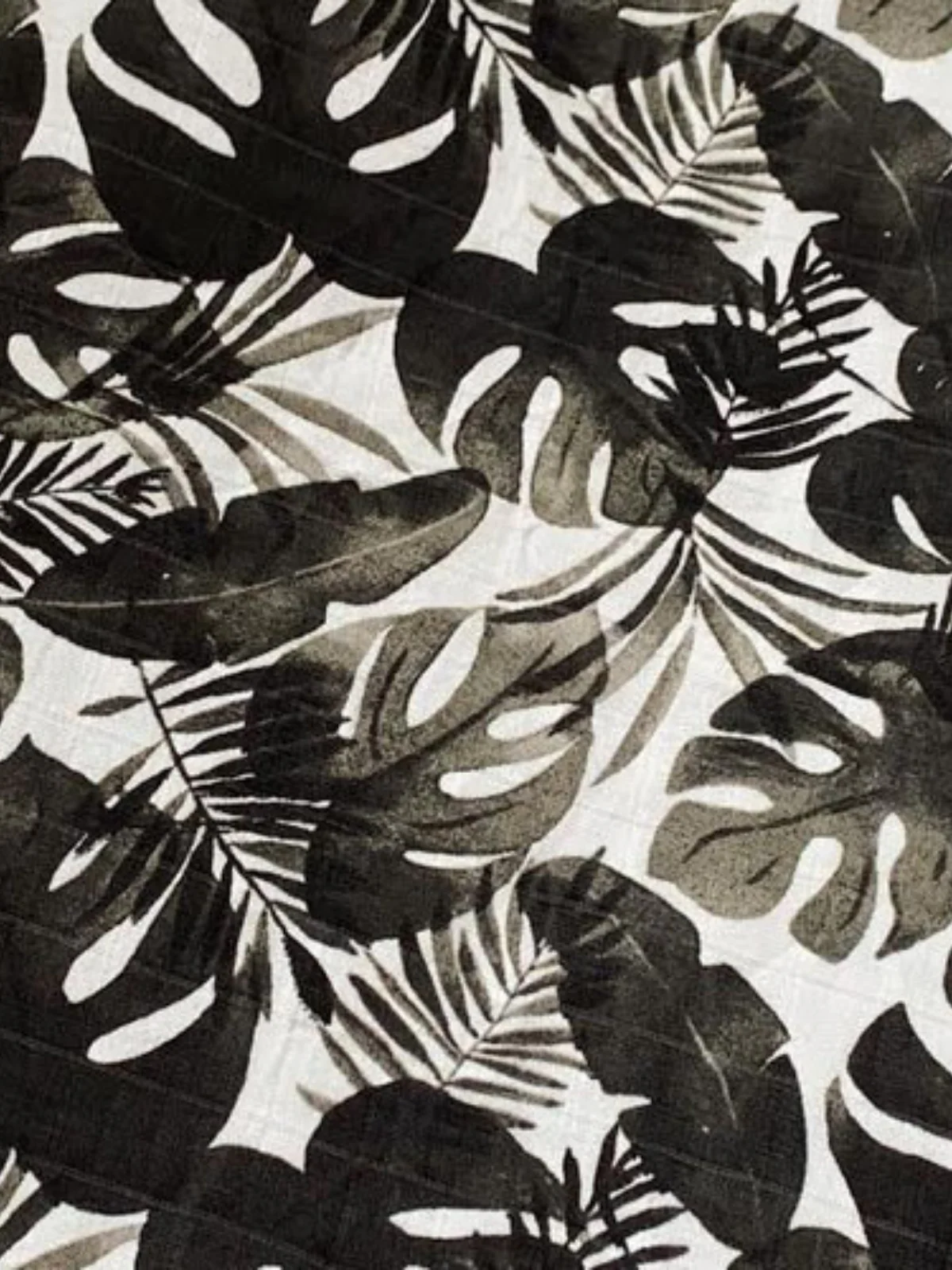 Muslin Changing Pad Cover, Black Monstera Leaf - Image 2