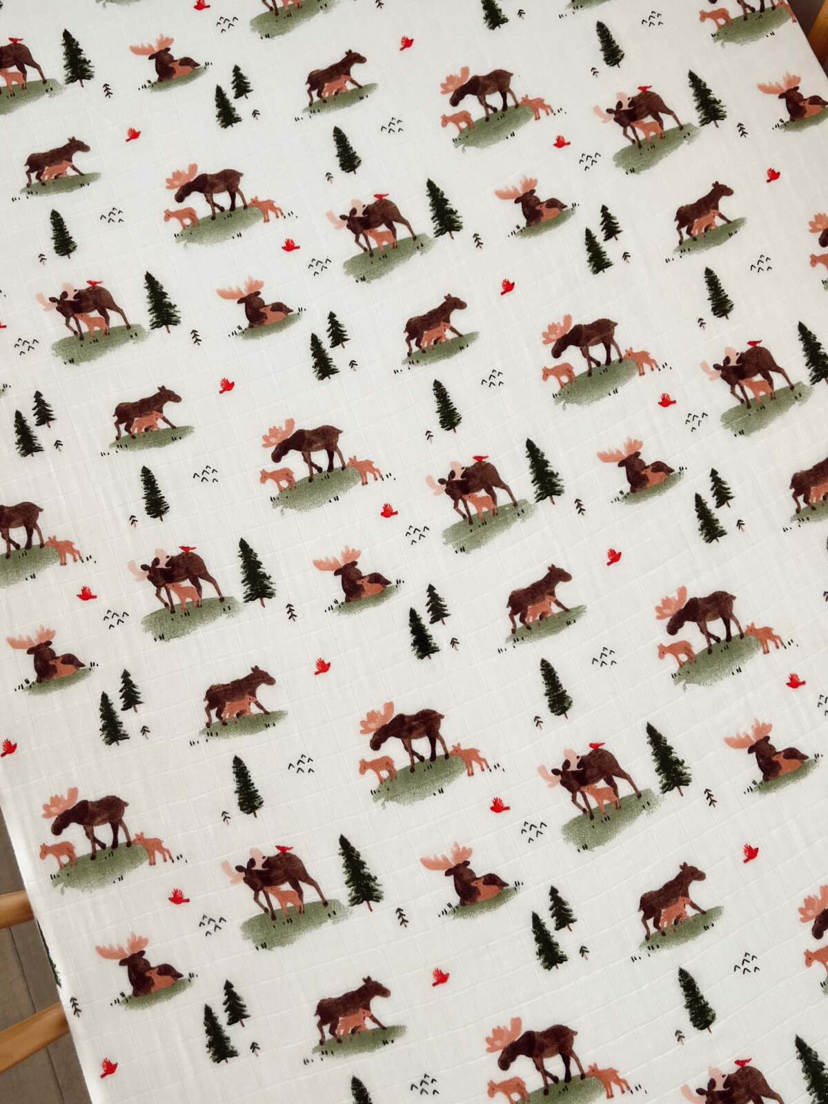 Muslin Crib Sheet, Moose - Image 4
