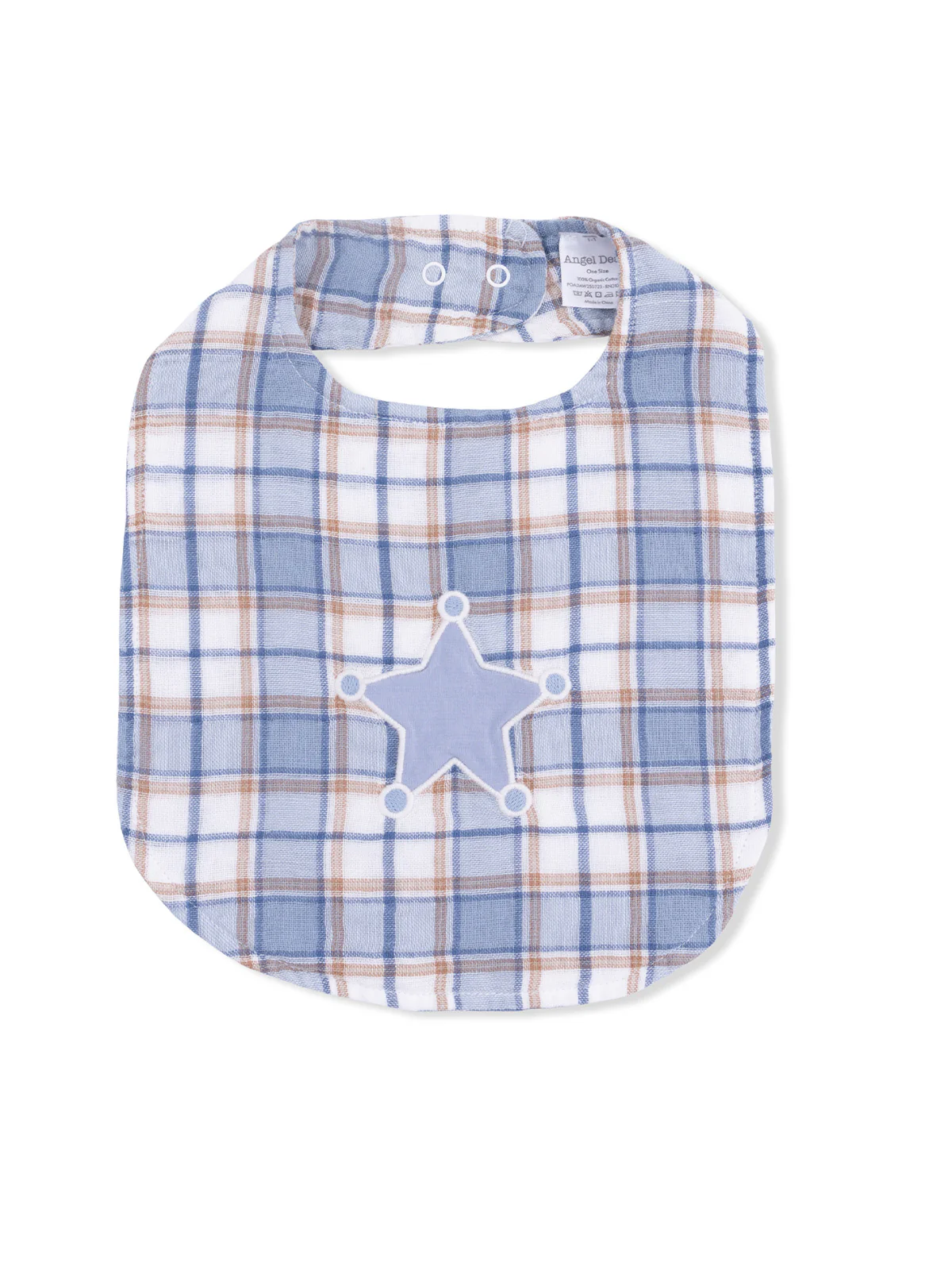 Muslin Feeding Bib, Western Boot Plaid