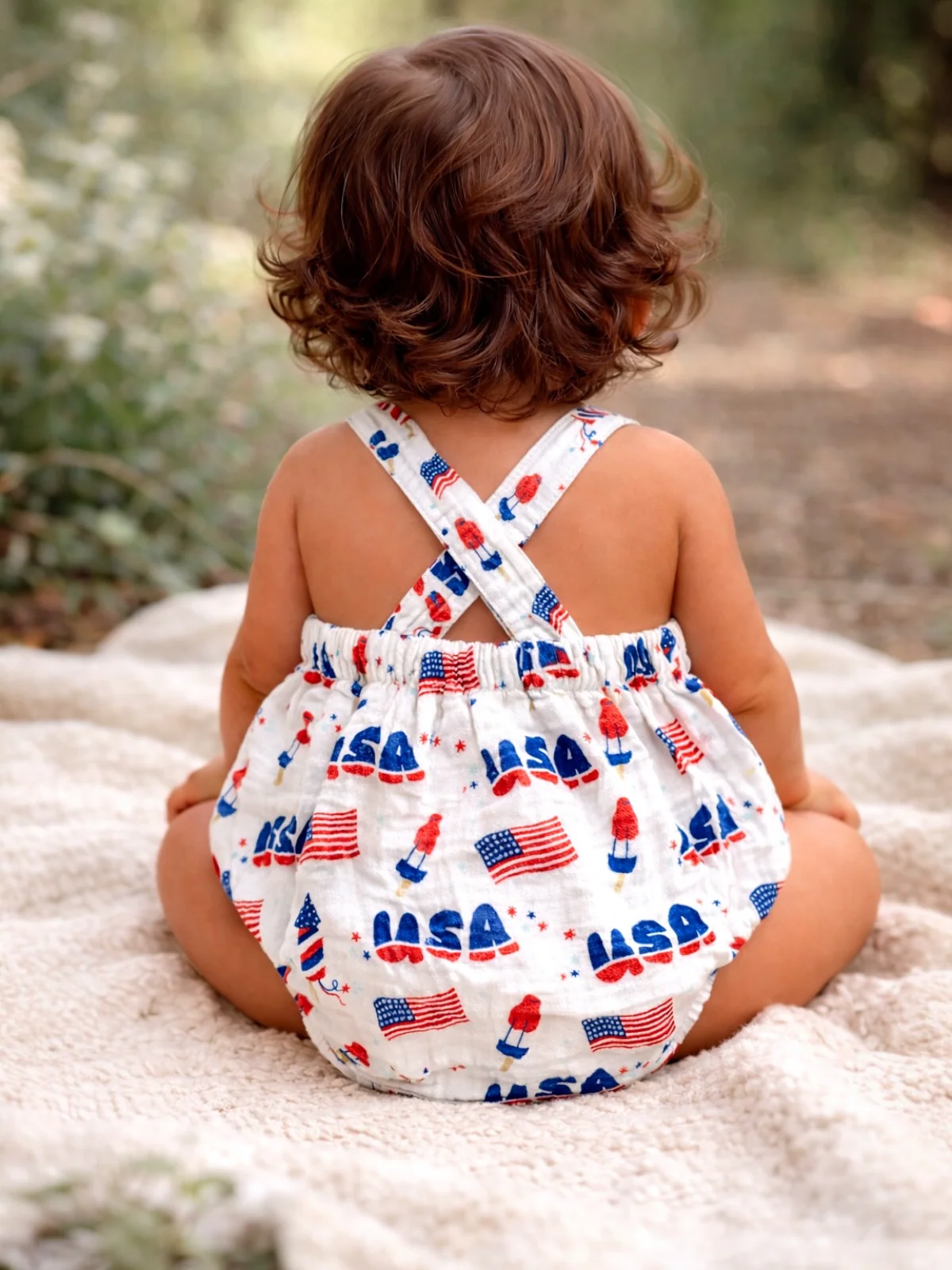 Muslin Retro Sunsuit, 4th of July - Image 3