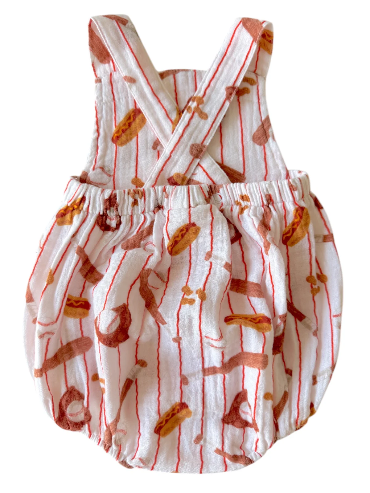 Muslin Retro Sunsuit, Baseball Game - Image 3