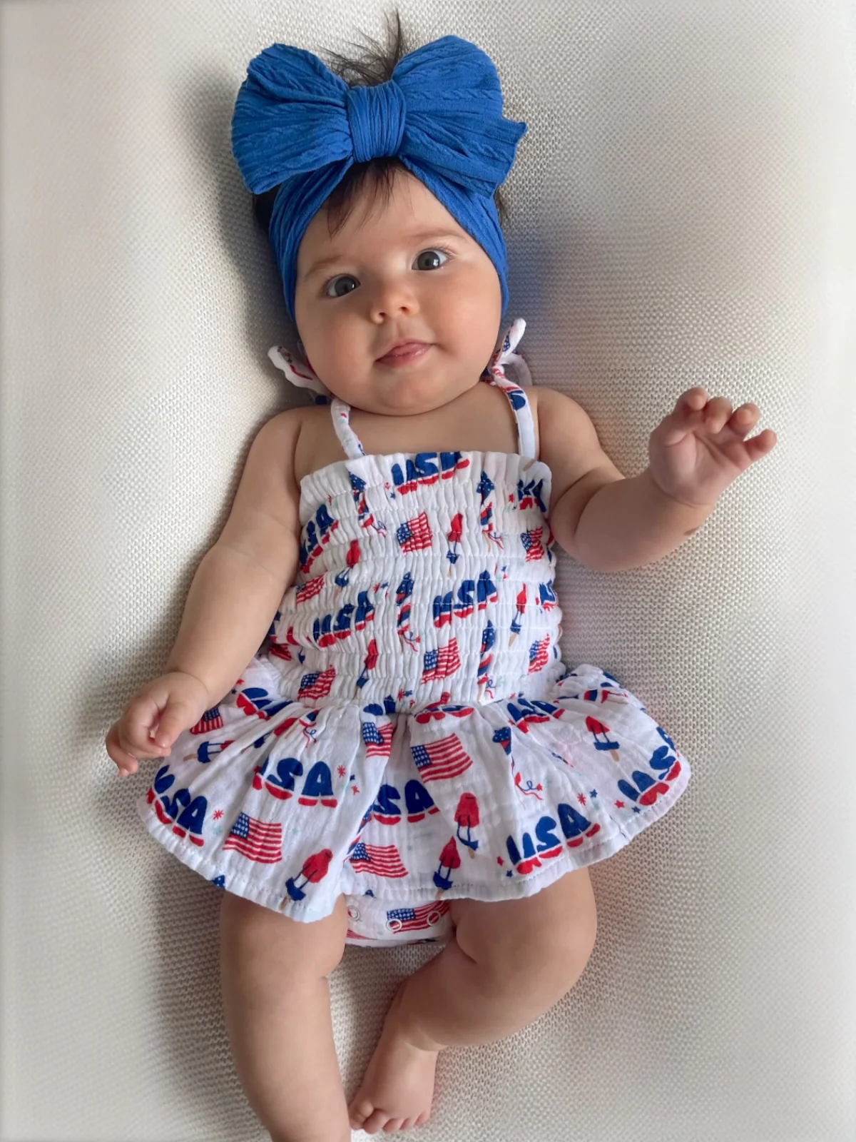 Muslin Smocked Bubble w/ Skirt, 4th of July