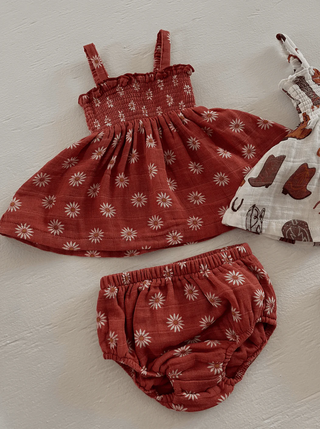 Muslin Smocked Top & Bloomer, Daisy Dot - Image 4