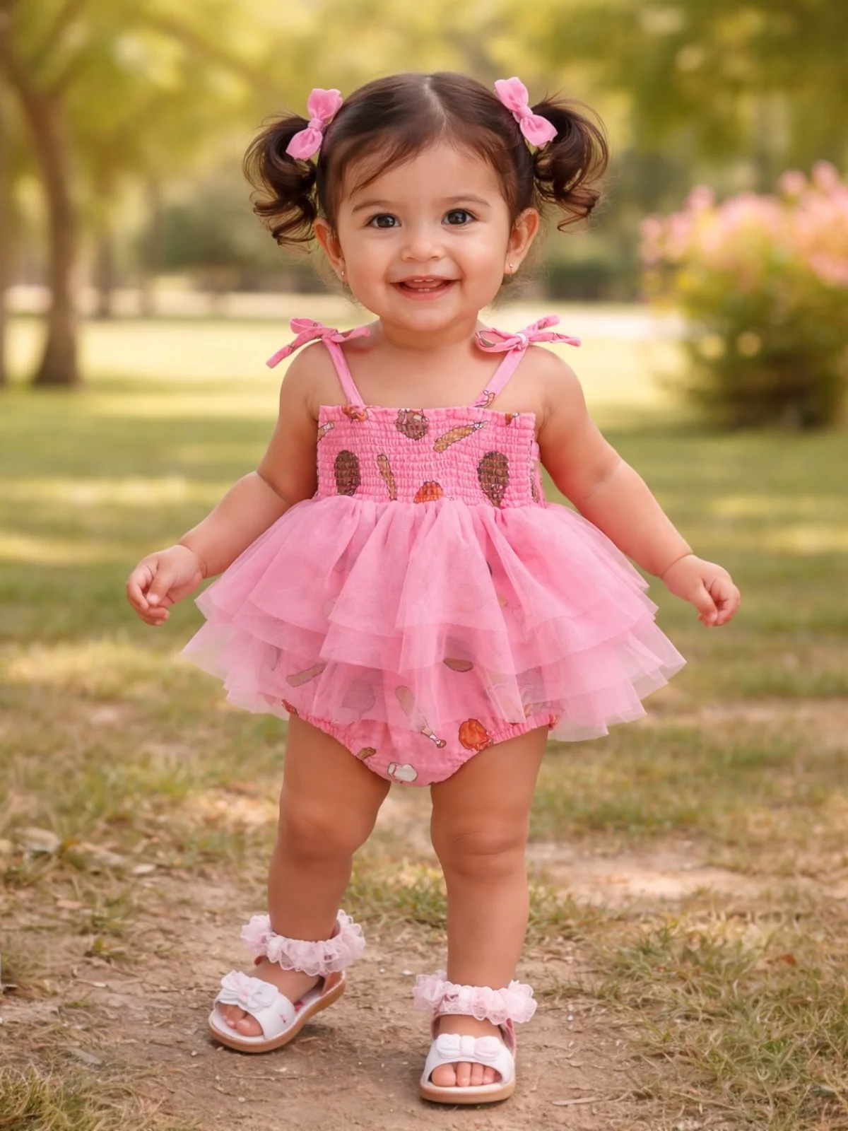Muslin Tutu Bubble, Baseball Pink