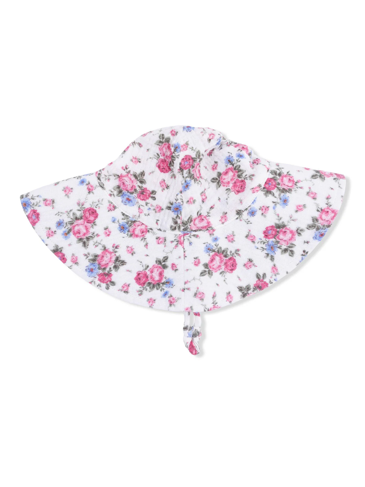 Muslin Wide Brim Sunhat, Cabbage Roses