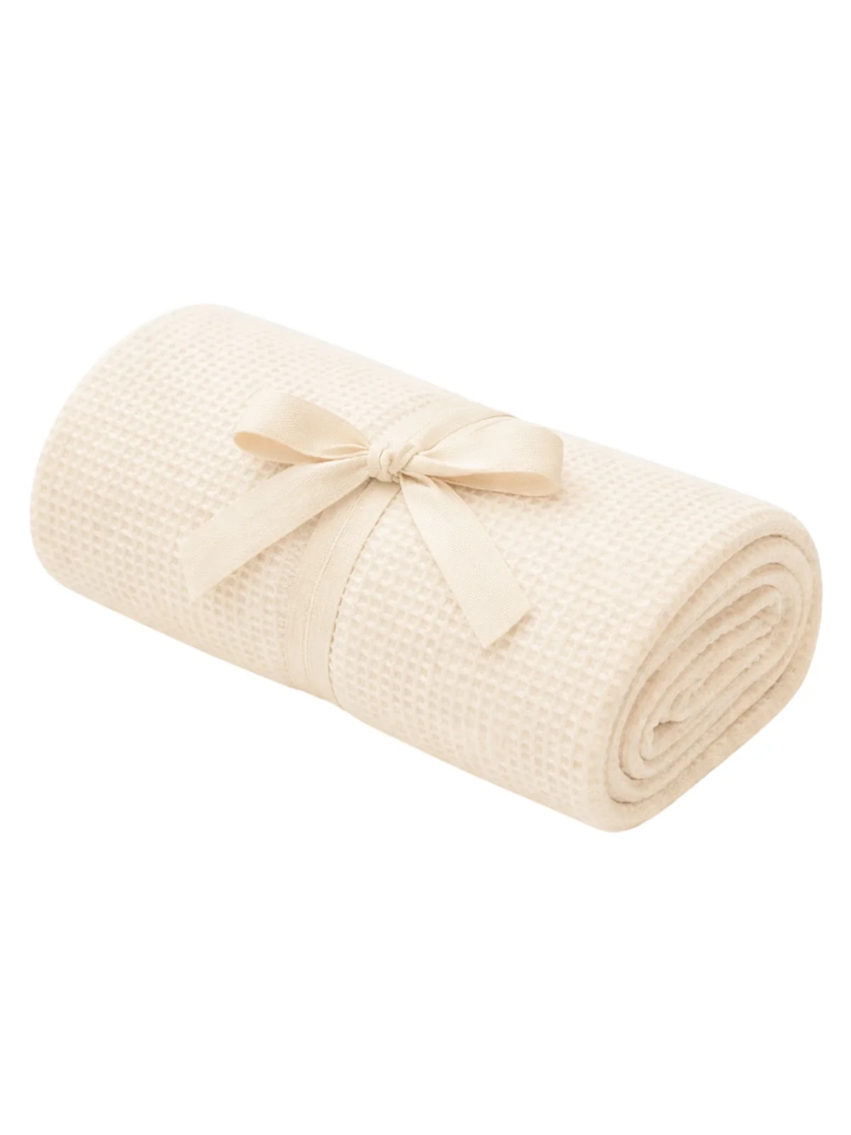 Organic Cotton Waffle Swaddle, Snow - Image 2