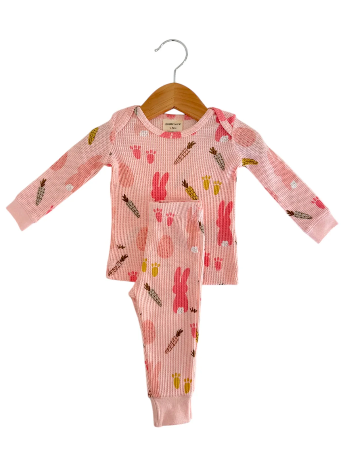 Organic Waffle 2-Piece Set, Cottontail Pink - Image 2