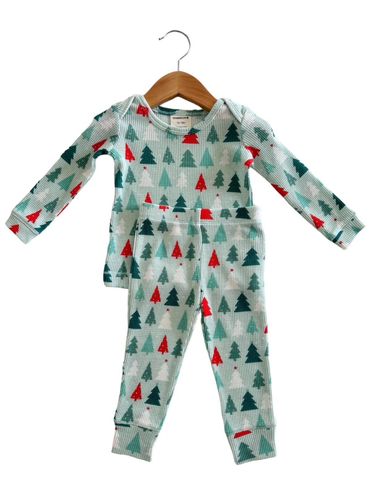 Organic Waffle 2-Piece Set, Festive Firs - Image 2