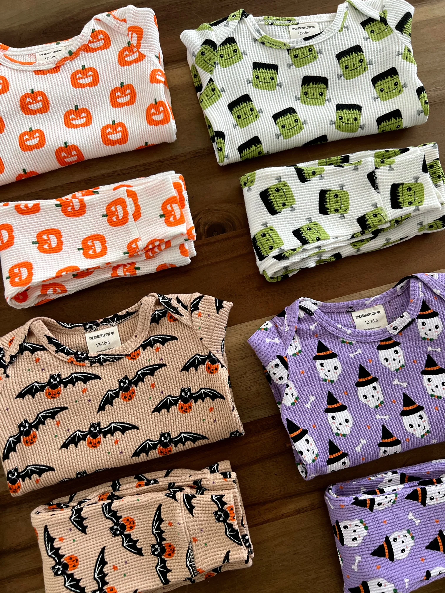 Organic Waffle 2-Piece Set, Jack-O-Lantern - Image 4