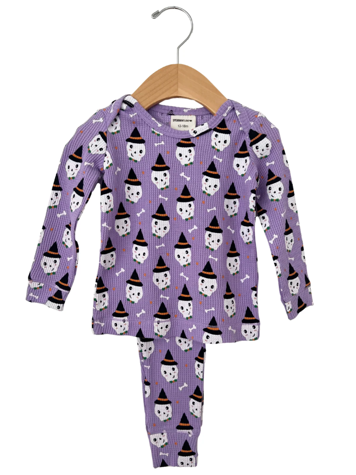Organic Waffle 2-Piece Set, Spooky Skeleton
