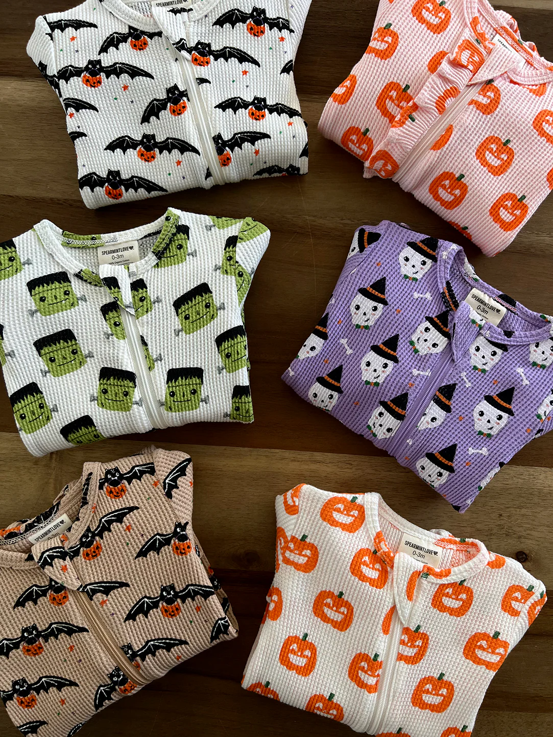Organic Waffle Basic Zip Footie, Trick or Treating Bat - Image 5