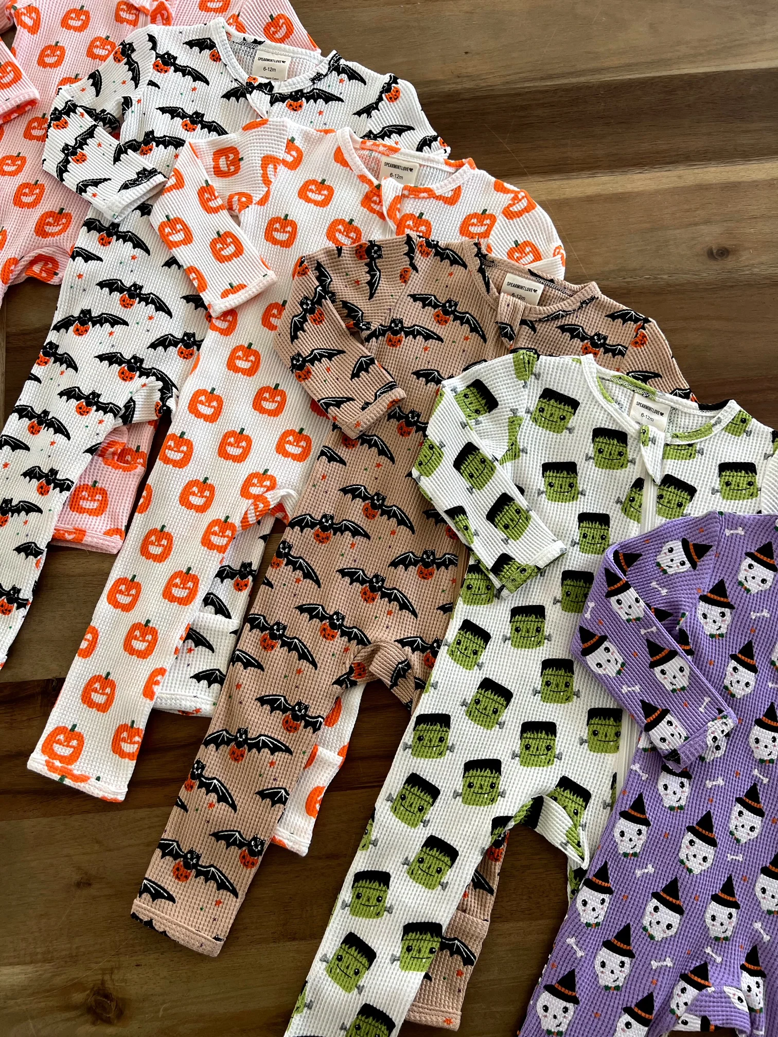Organic Waffle Basic Zip Romper, Trick or Treating Bat - Image 5