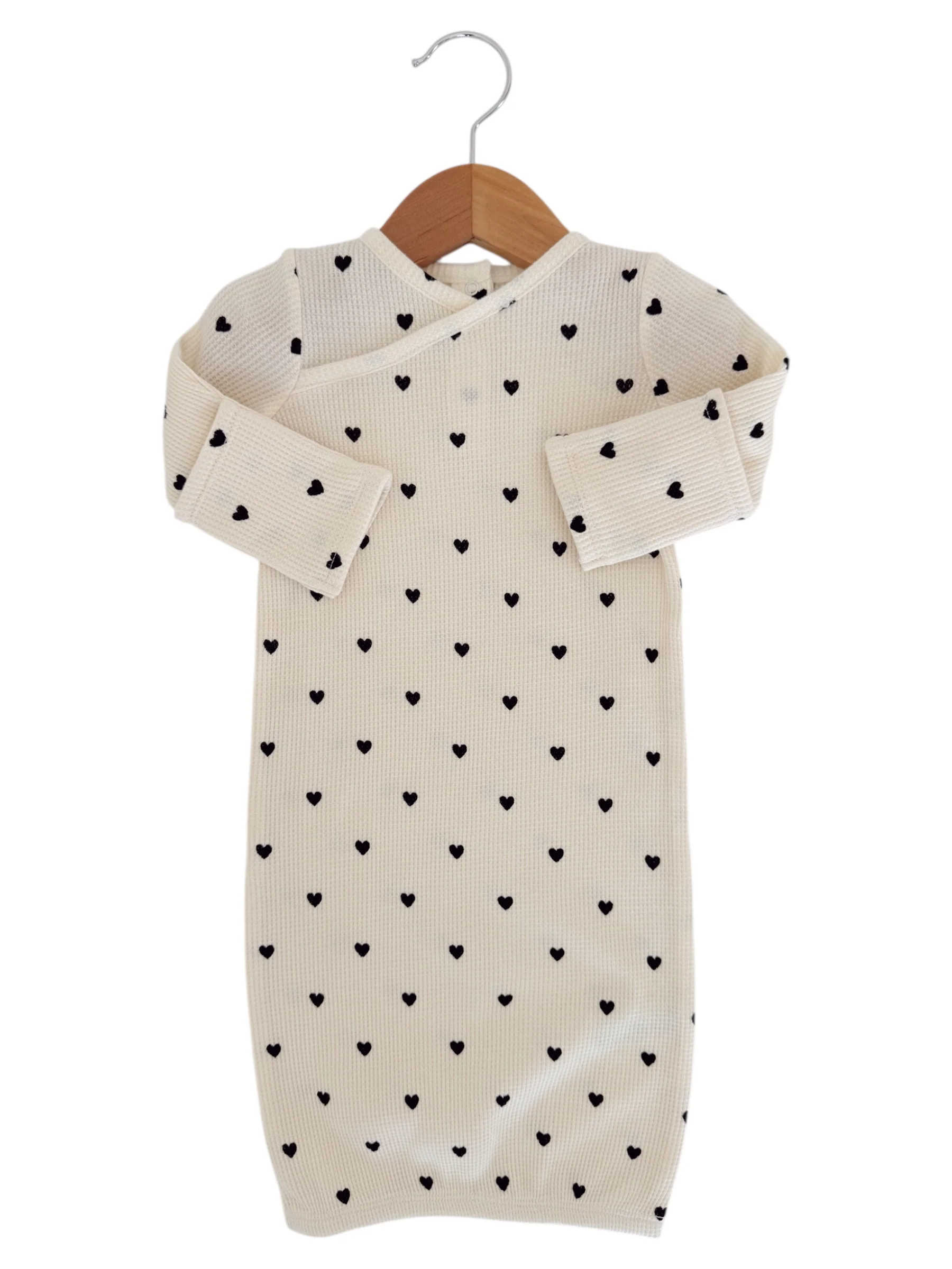 Organic Waffle Gown, Black Heart - Image 2