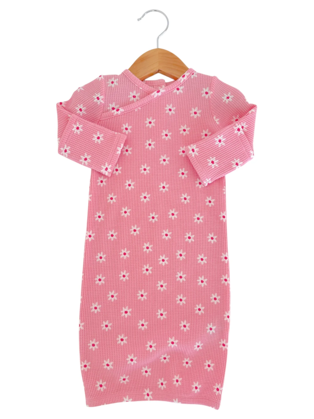 Organic Waffle Gown, Pink Flower - Image 2