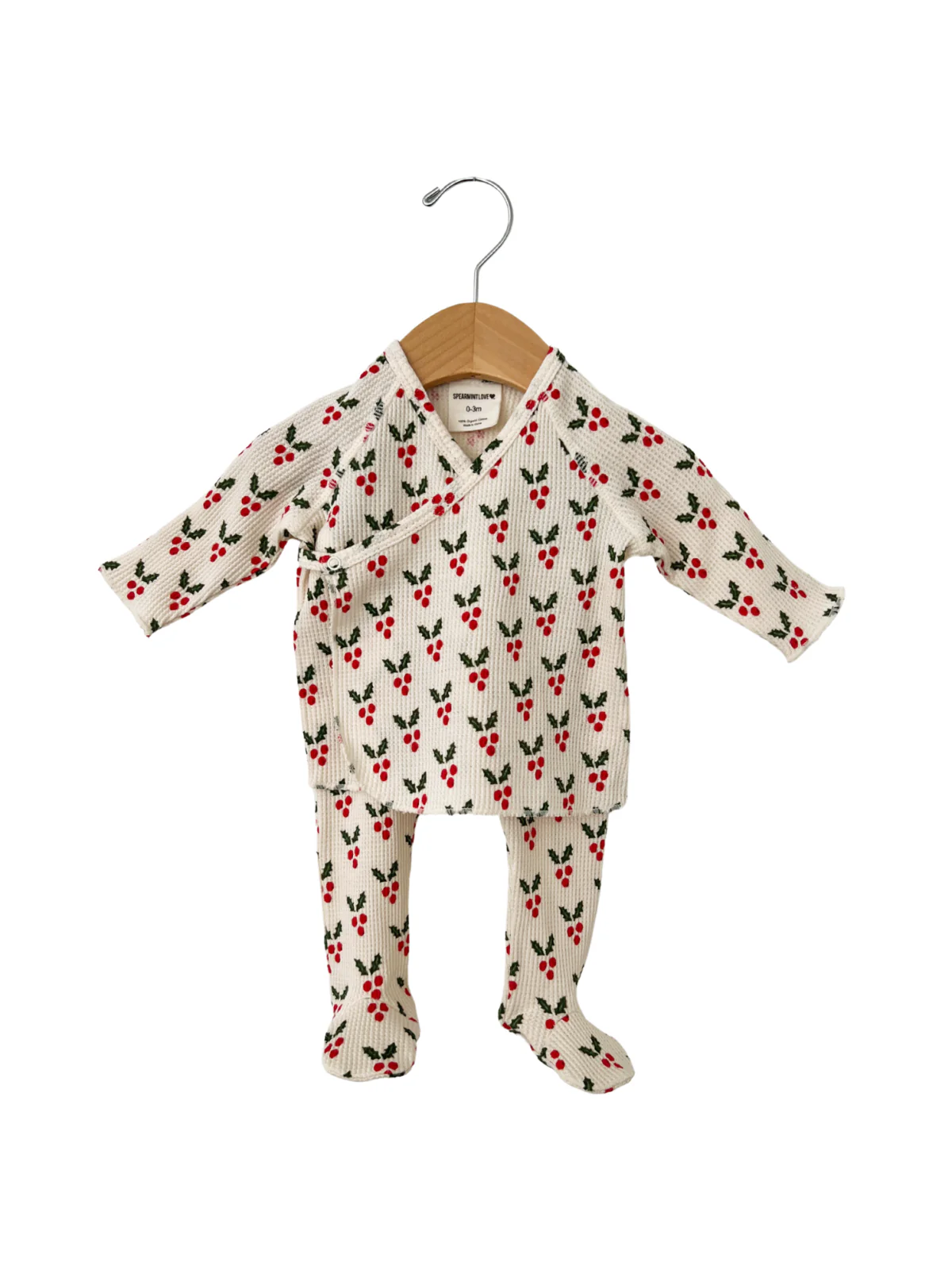 Organic Waffle Kimono & Pant Set, Holly - Image 2