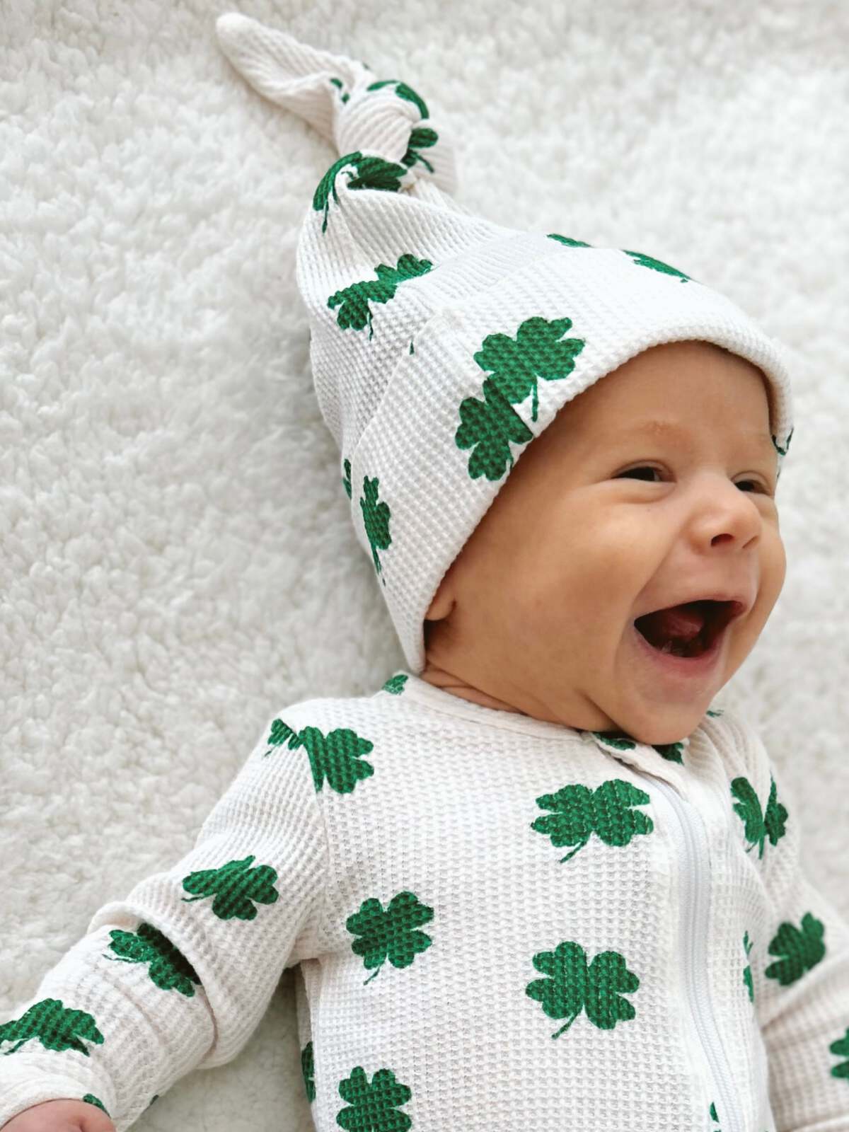 Organic Waffle Knot Beanie, Clover - Image 2
